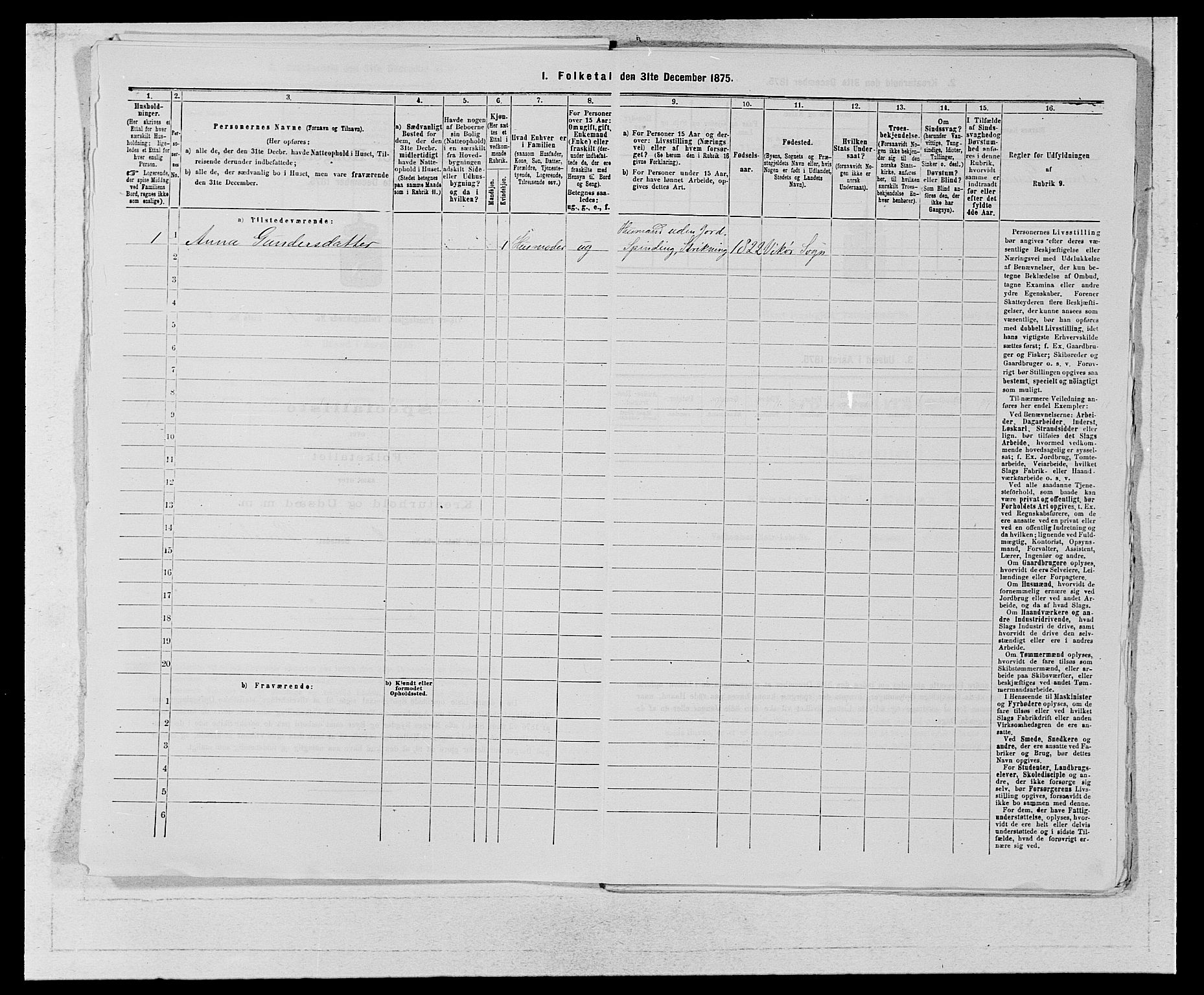 SAB, 1875 census for 1238P Vikør, 1875, p. 28