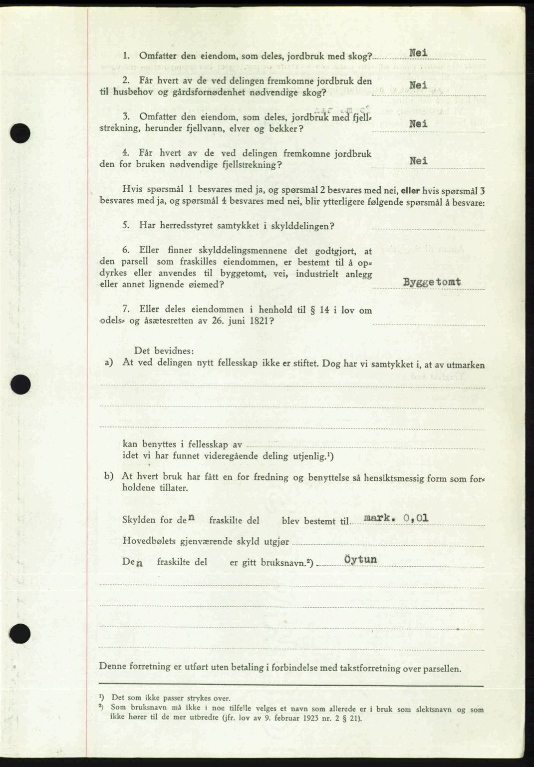 Romsdal sorenskriveri, AV/SAT-A-4149/1/2/2C: Mortgage book no. A23, 1947-1947, Diary no: : 1540/1947