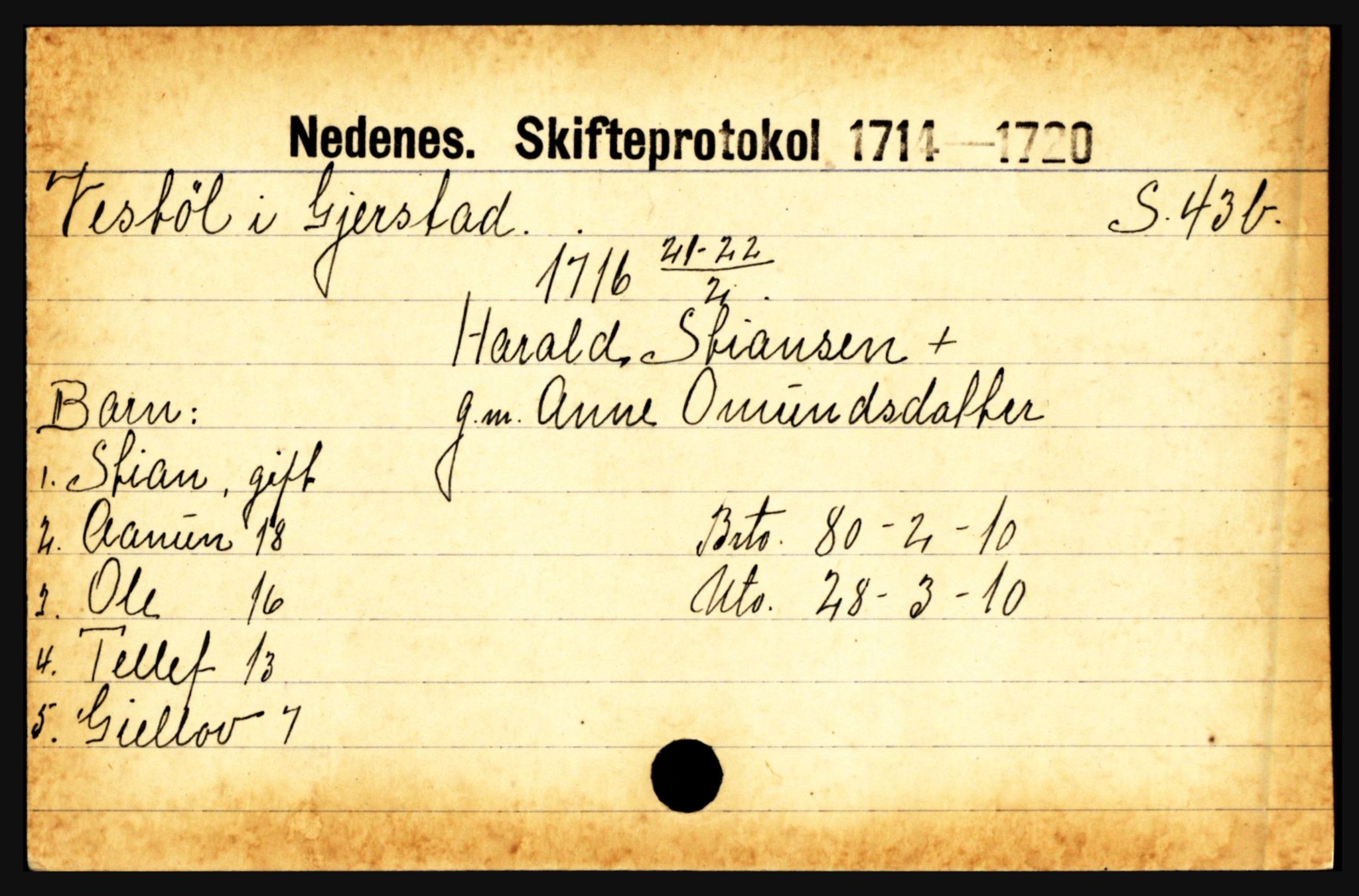 Nedenes sorenskriveri før 1824, AV/SAK-1221-0007/H, p. 32935