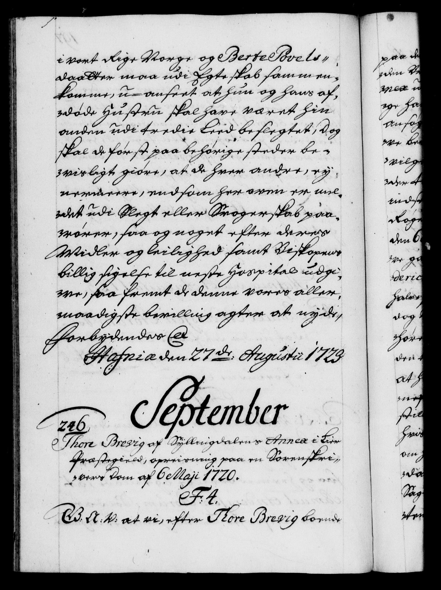 Danske Kanselli 1572-1799, RA/EA-3023/F/Fc/Fca/Fcaa/L0024: Norske registre, 1723-1725, p. 197b