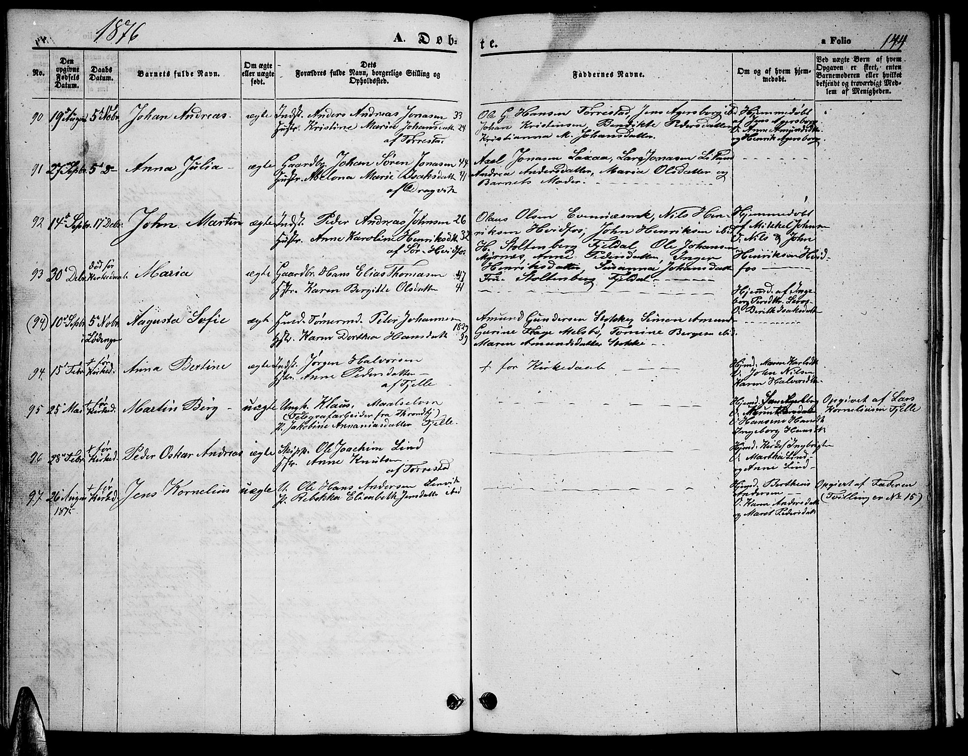 Ministerialprotokoller, klokkerbøker og fødselsregistre - Nordland, AV/SAT-A-1459/863/L0912: Parish register (copy) no. 863C02, 1858-1876, p. 144
