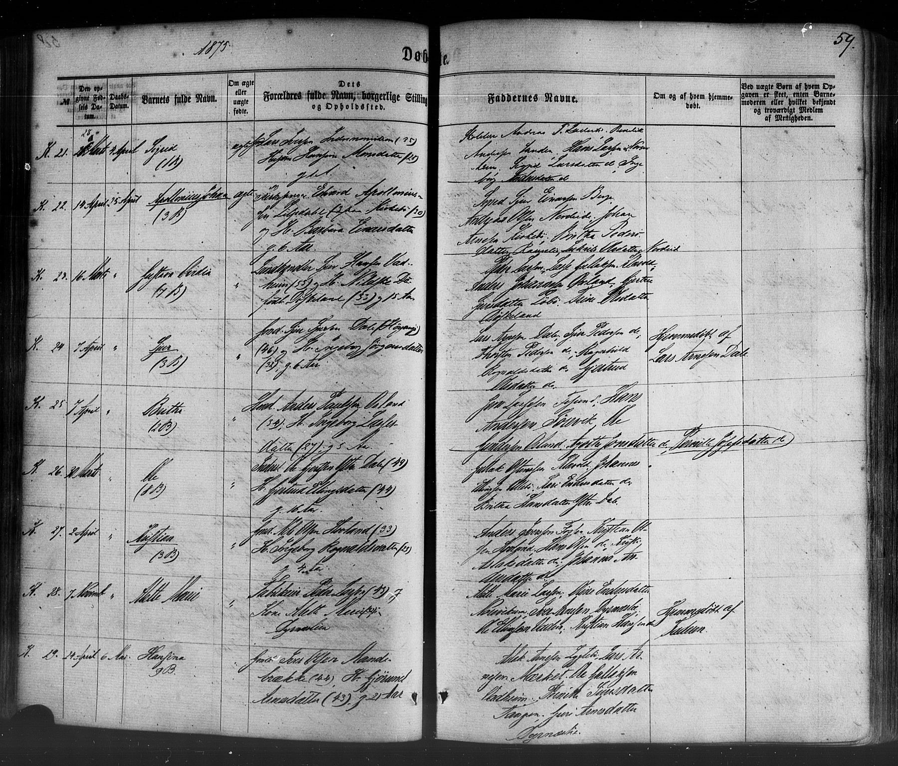 Lavik sokneprestembete, AV/SAB-A-80901: Parish register (official) no. A 4, 1864-1881, p. 59