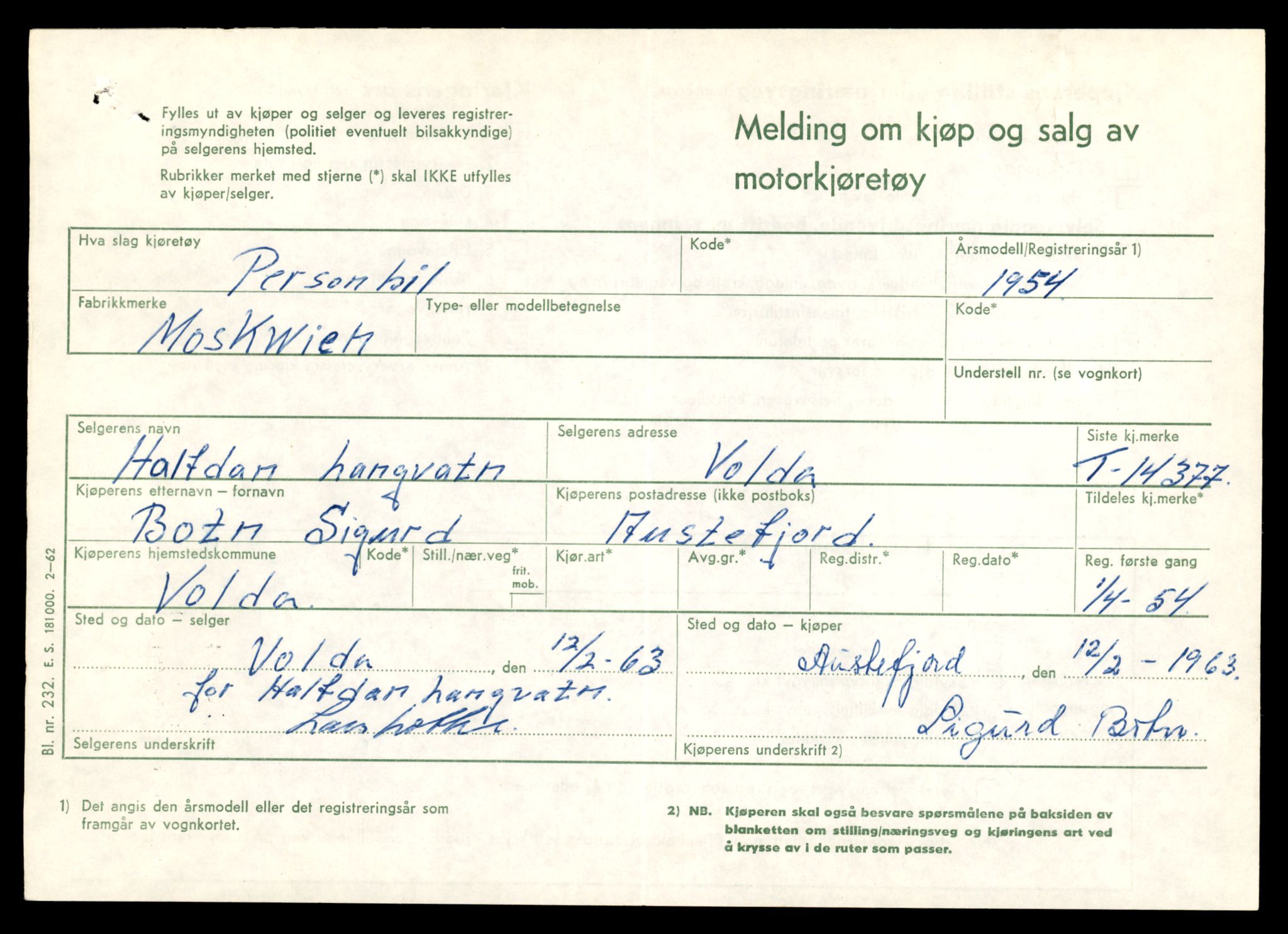 Møre og Romsdal vegkontor - Ålesund trafikkstasjon, AV/SAT-A-4099/F/Fe/L0045: Registreringskort for kjøretøy T 14320 - T 14444, 1927-1998, p. 1513