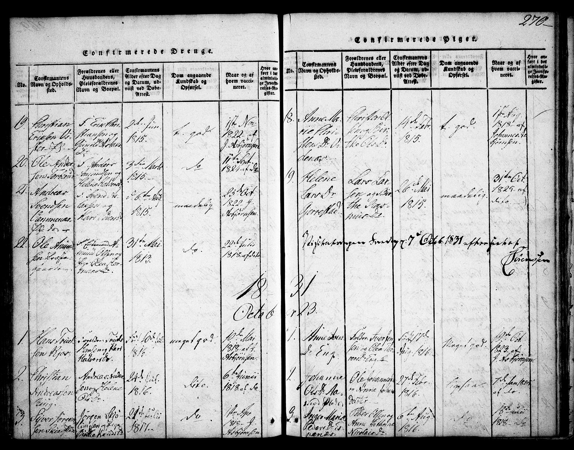 Skiptvet prestekontor Kirkebøker, SAO/A-20009/F/Fa/L0005: Parish register (official) no. 5, 1814-1838, p. 270