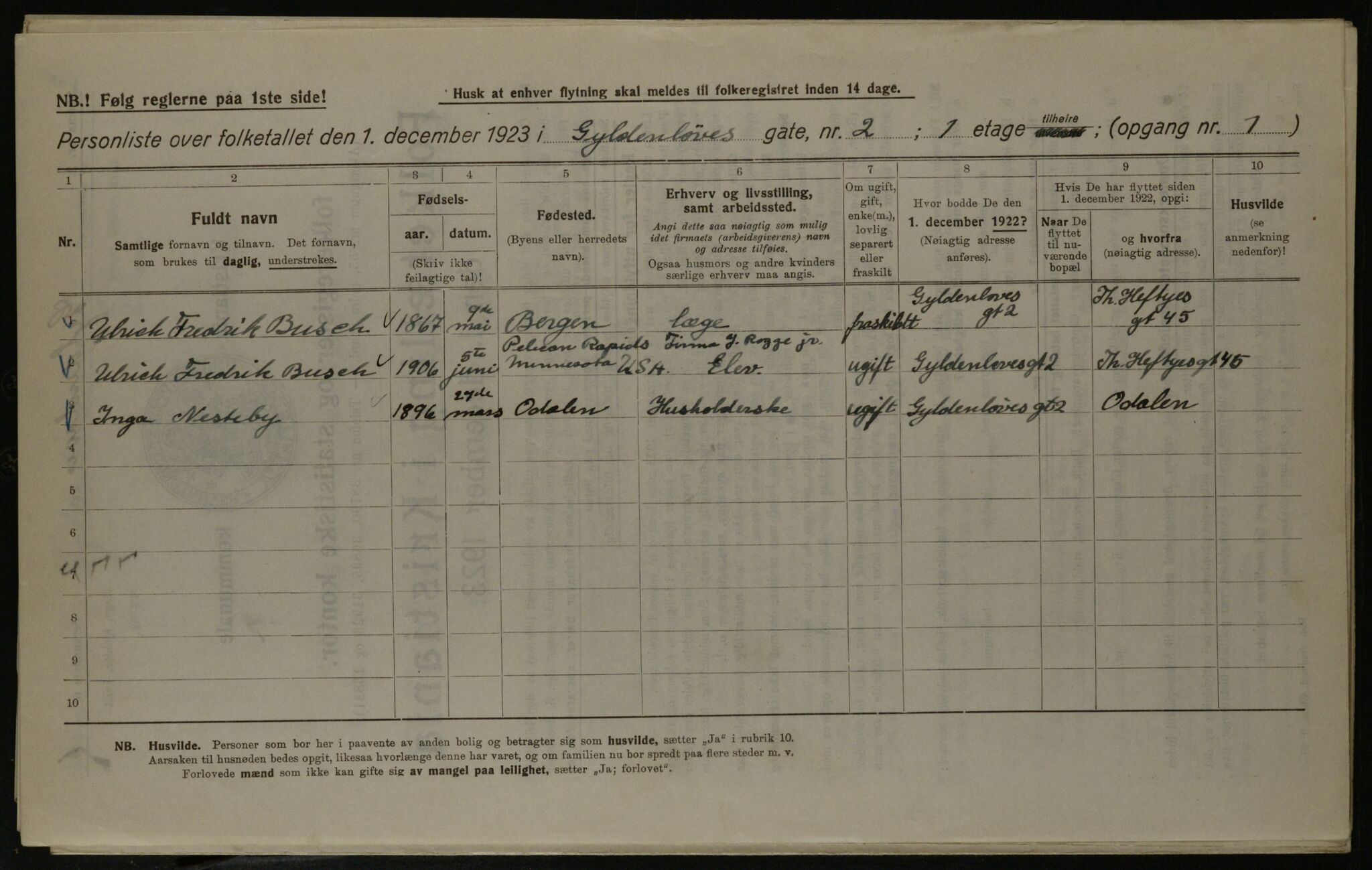 OBA, Municipal Census 1923 for Kristiania, 1923, p. 36322