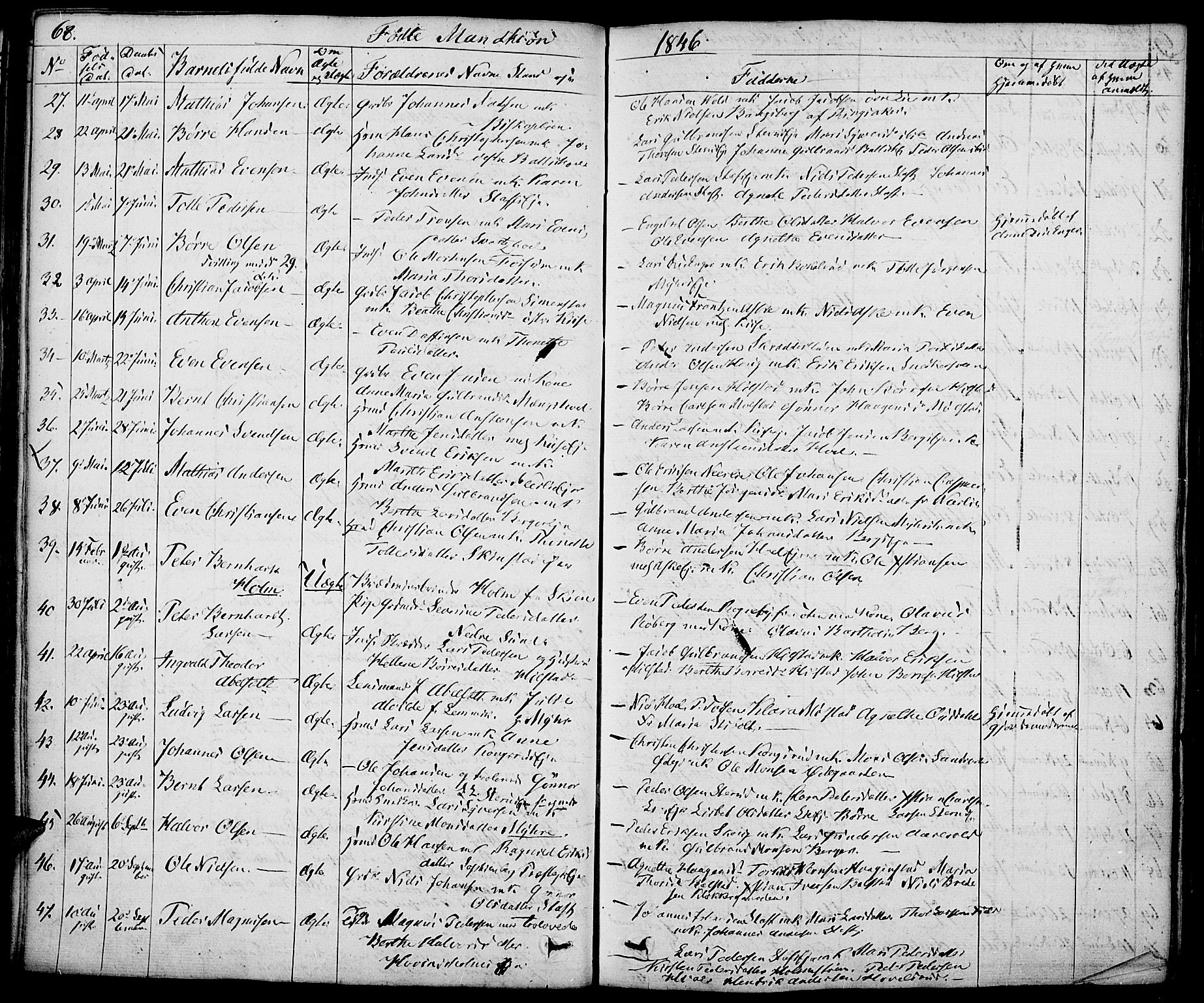 Nes prestekontor, Hedmark, AV/SAH-PREST-020/K/Ka/L0003: Parish register (official) no. 3, 1827-1851, p. 68