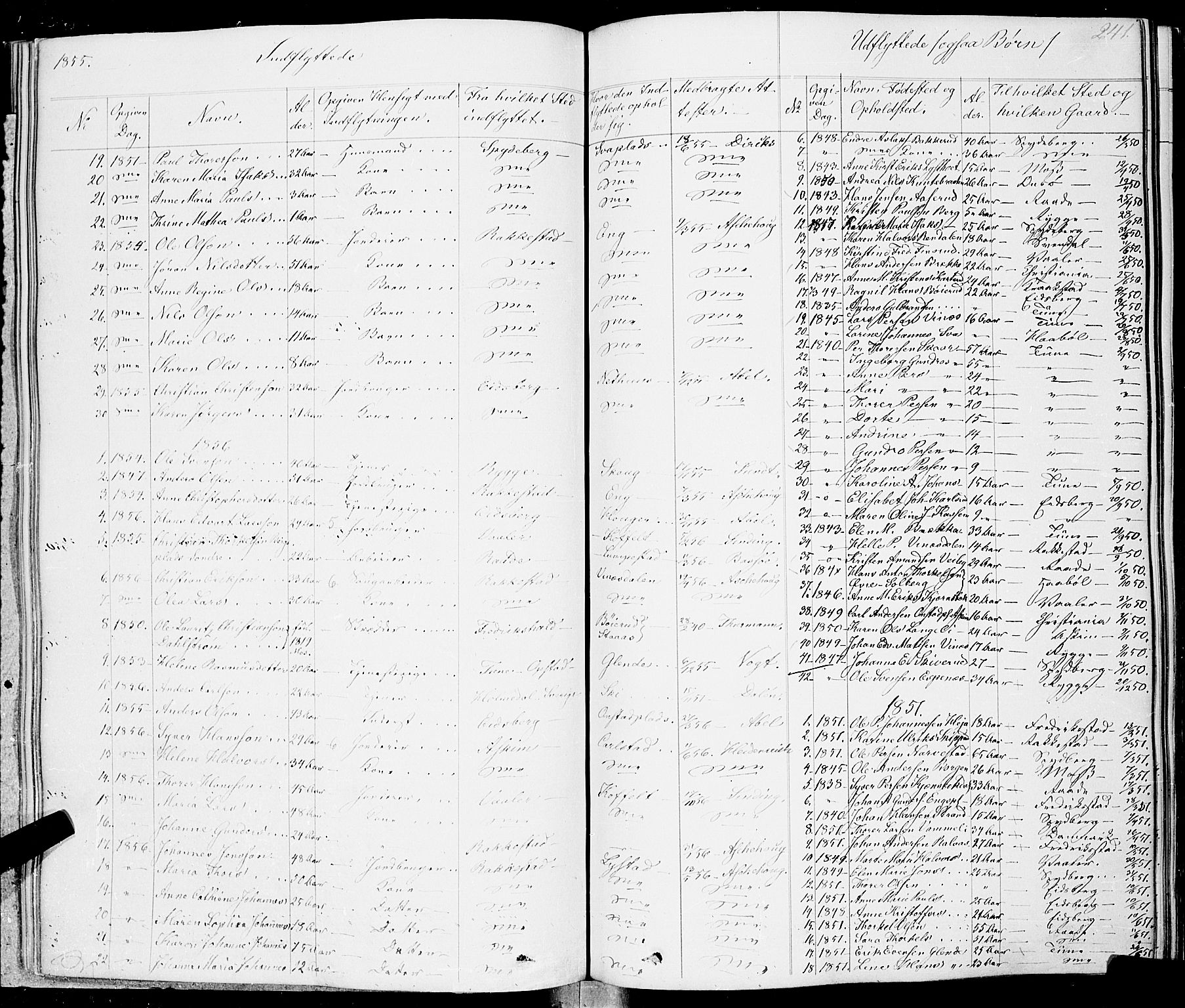 Skiptvet prestekontor Kirkebøker, AV/SAO-A-20009/F/Fa/L0006: Parish register (official) no. 6, 1839-1860, p. 241