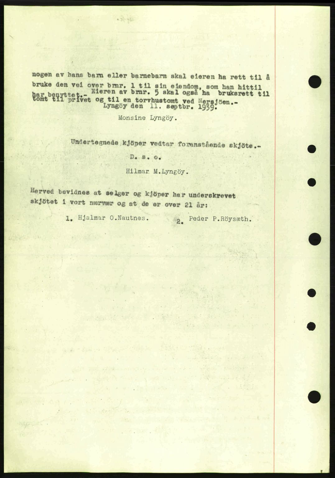 Nordhordland sorenskrivar, SAB/A-2901/1/G/Gb/Gbf/L0010: Mortgage book no. A10, 1939-1940, Diary no: : 2424/1939