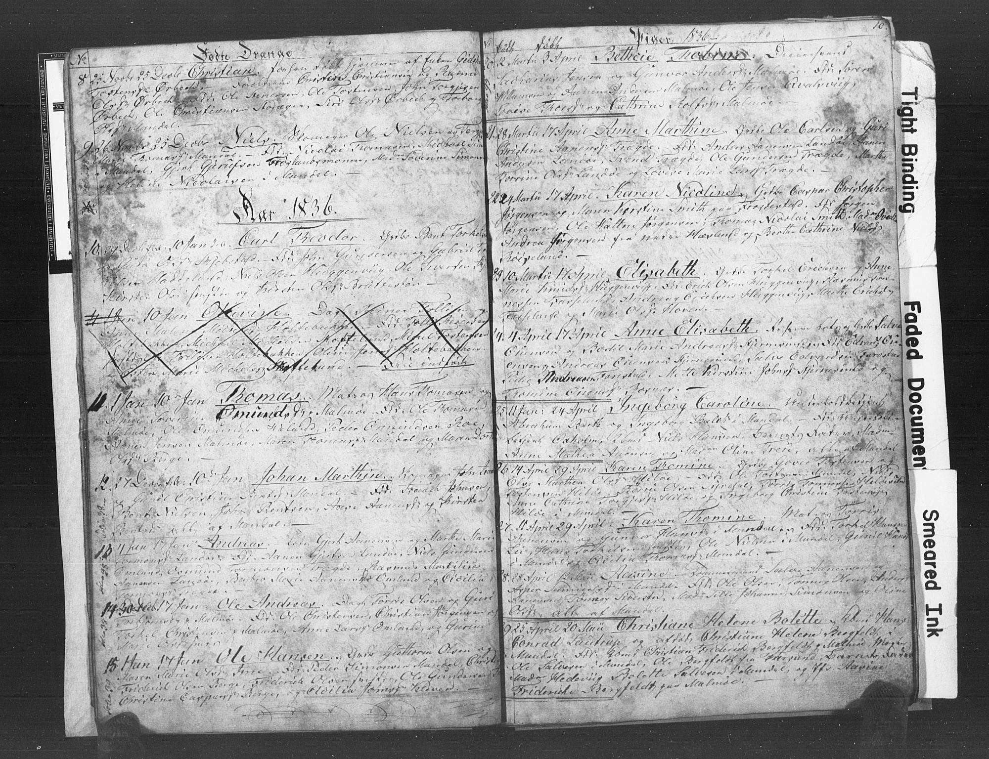 Mandal sokneprestkontor, AV/SAK-1111-0030/F/Fb/Fba/L0003: Parish register (copy) no. B 1C, 1834-1838, p. 10