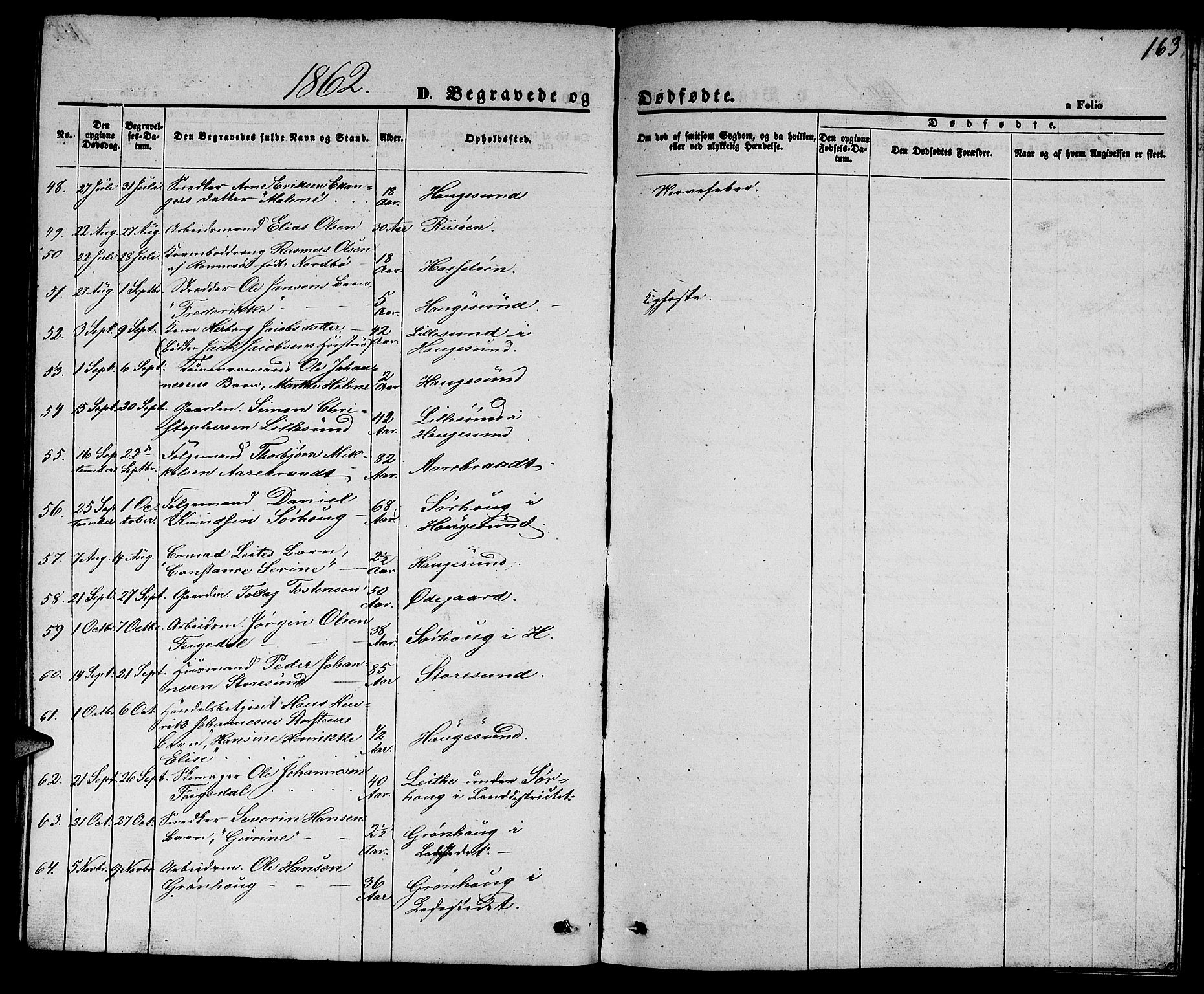 Torvastad sokneprestkontor, SAST/A -101857/H/Ha/Hab/L0006: Parish register (copy) no. B 6, 1858-1867, p. 163