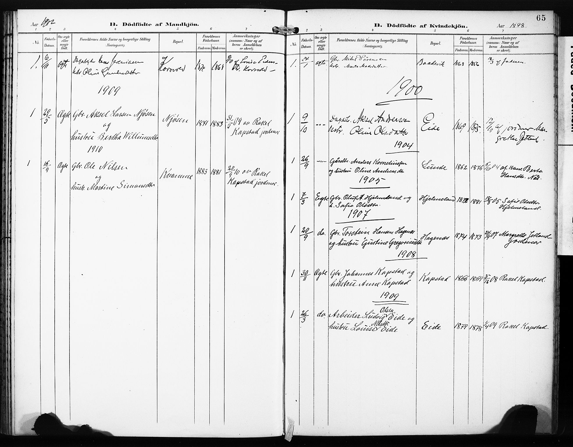 Gaular sokneprestembete, AV/SAB-A-80001/H/Haa: Parish register (official) no. C 2, 1898-1910, p. 65