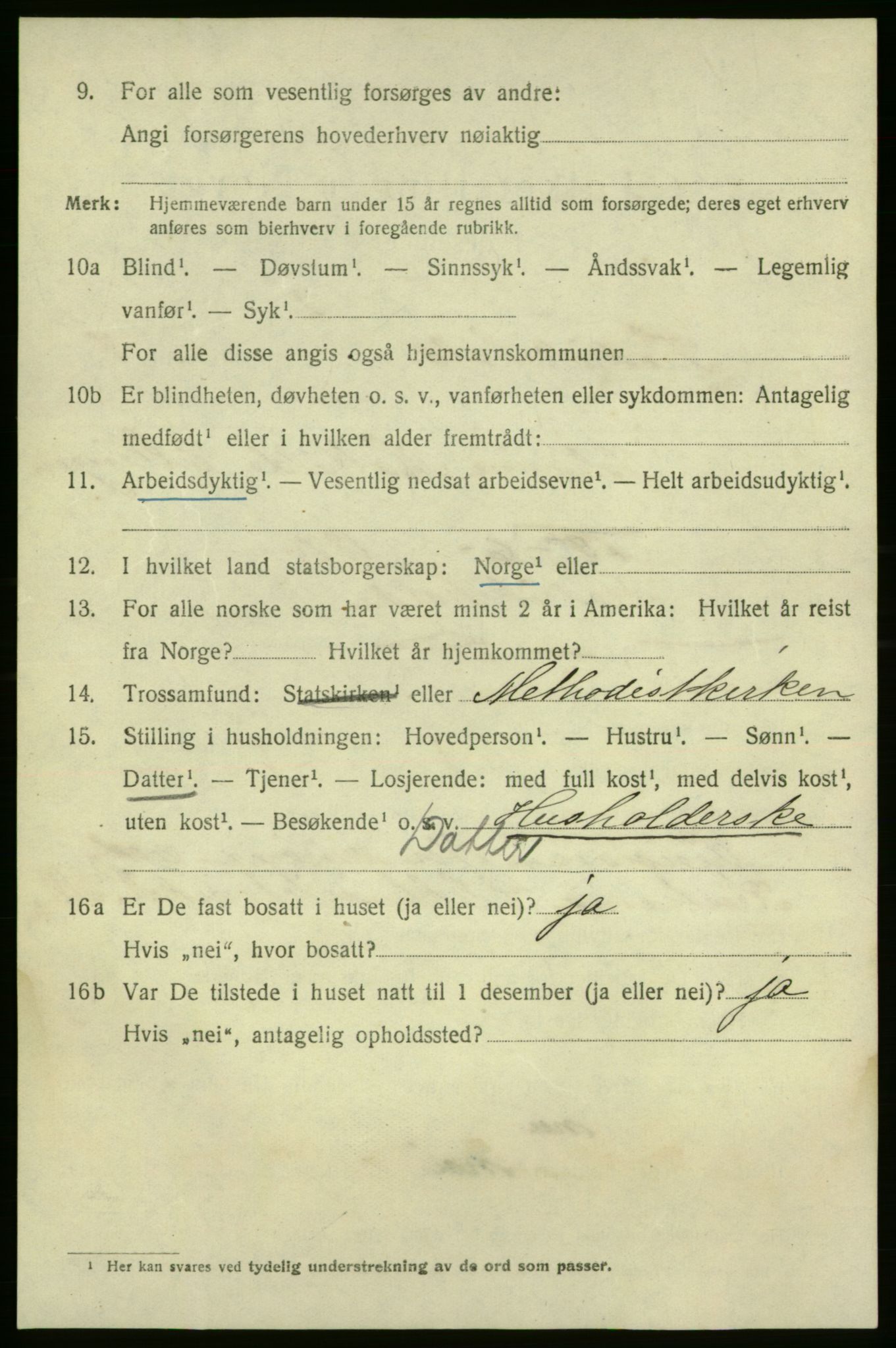 SAO, 1920 census for Fredrikshald, 1920, p. 14119