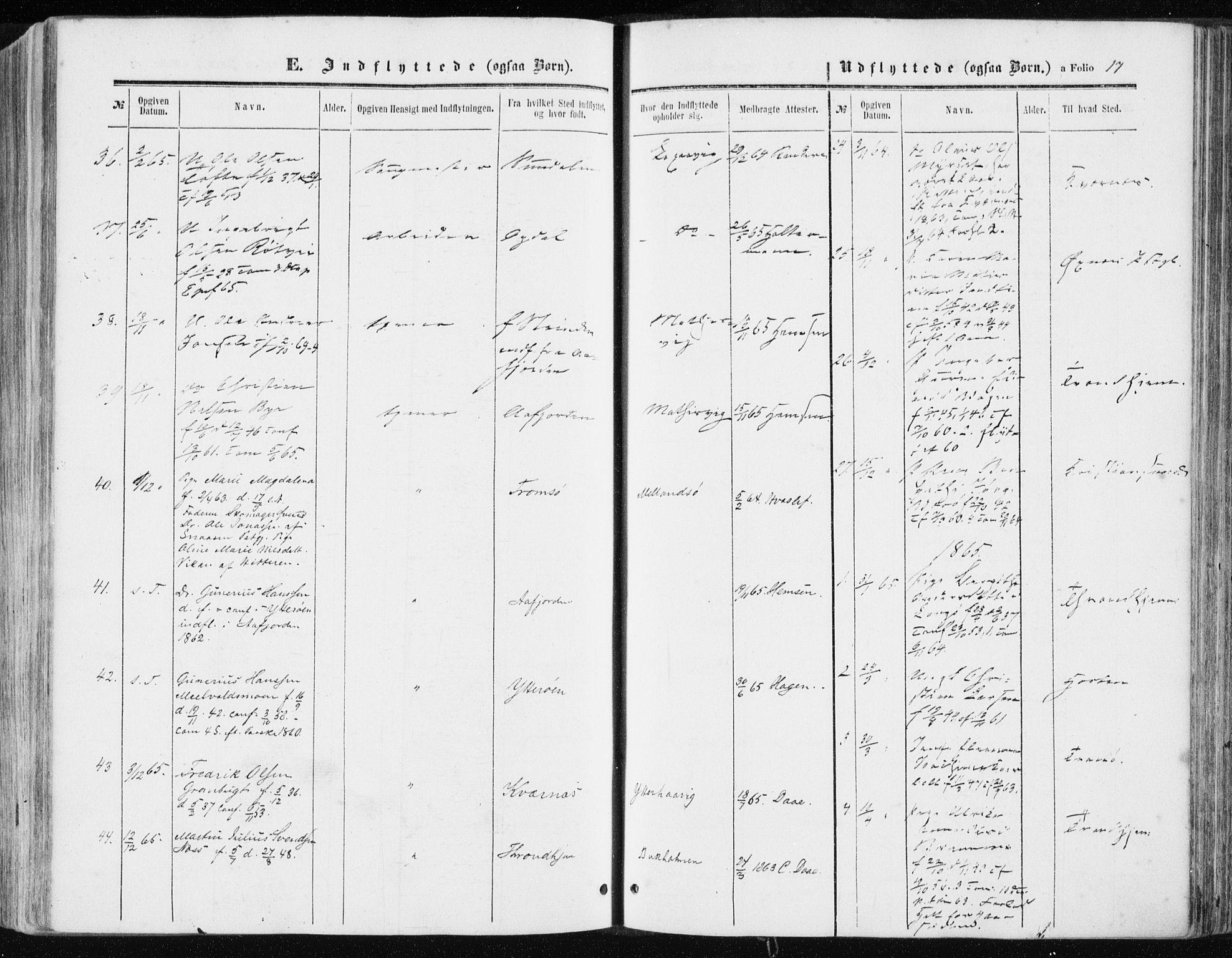 Ministerialprotokoller, klokkerbøker og fødselsregistre - Sør-Trøndelag, AV/SAT-A-1456/634/L0531: Parish register (official) no. 634A07, 1861-1870, p. 17