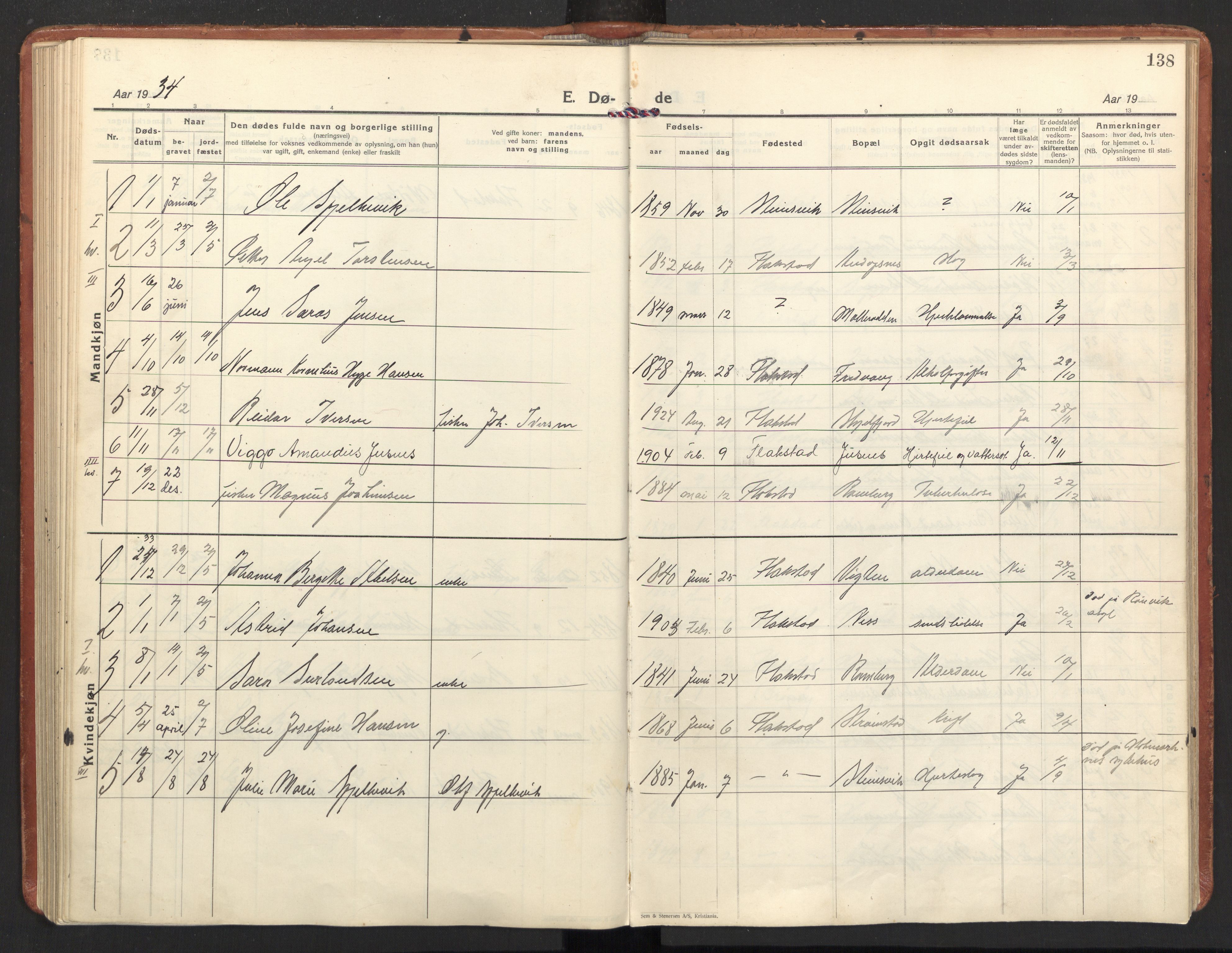 Ministerialprotokoller, klokkerbøker og fødselsregistre - Nordland, AV/SAT-A-1459/885/L1211: Parish register (official) no. 885A11, 1927-1938, p. 138