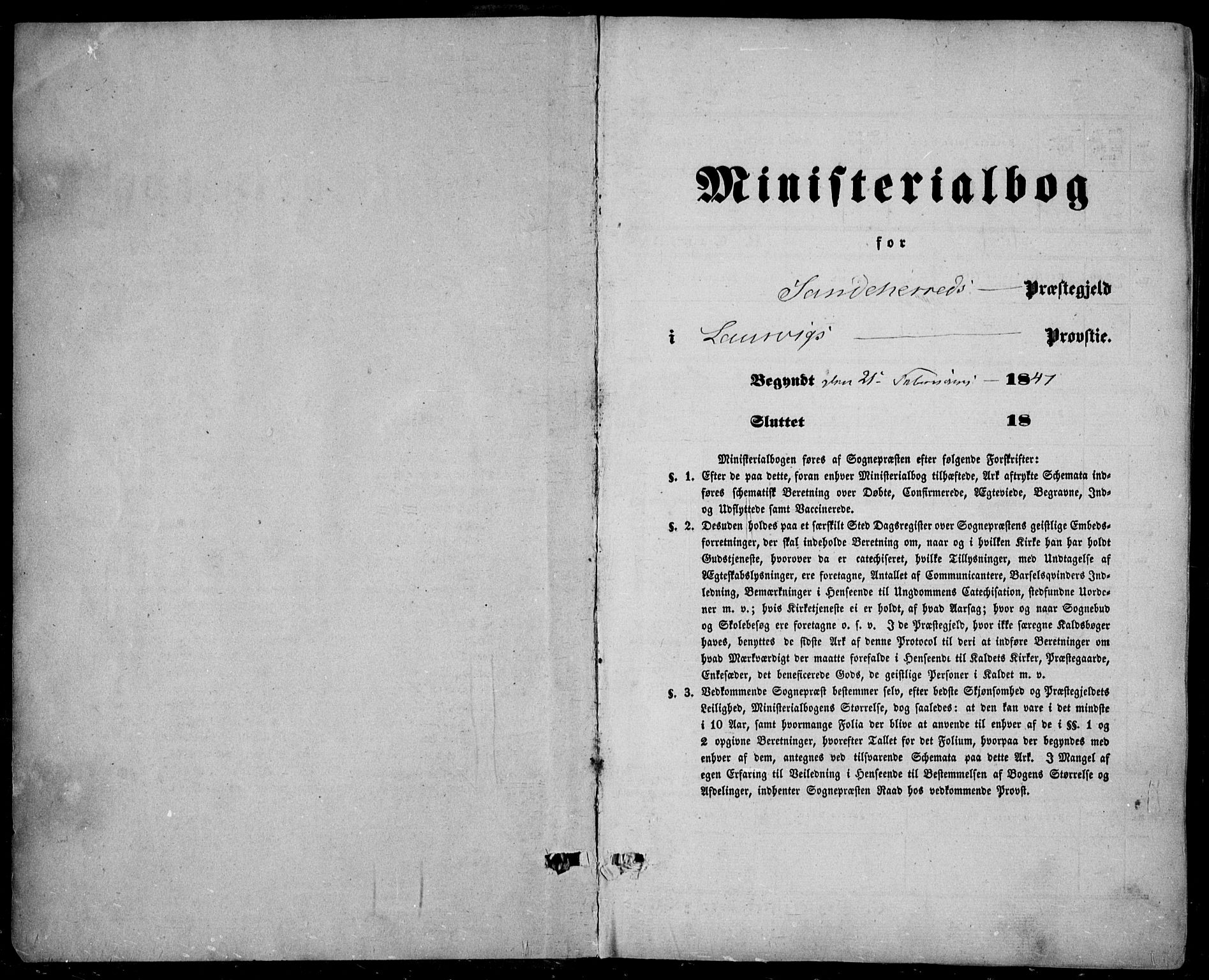 Sandar kirkebøker, SAKO/A-243/F/Fa/L0006: Parish register (official) no. 6, 1847-1860