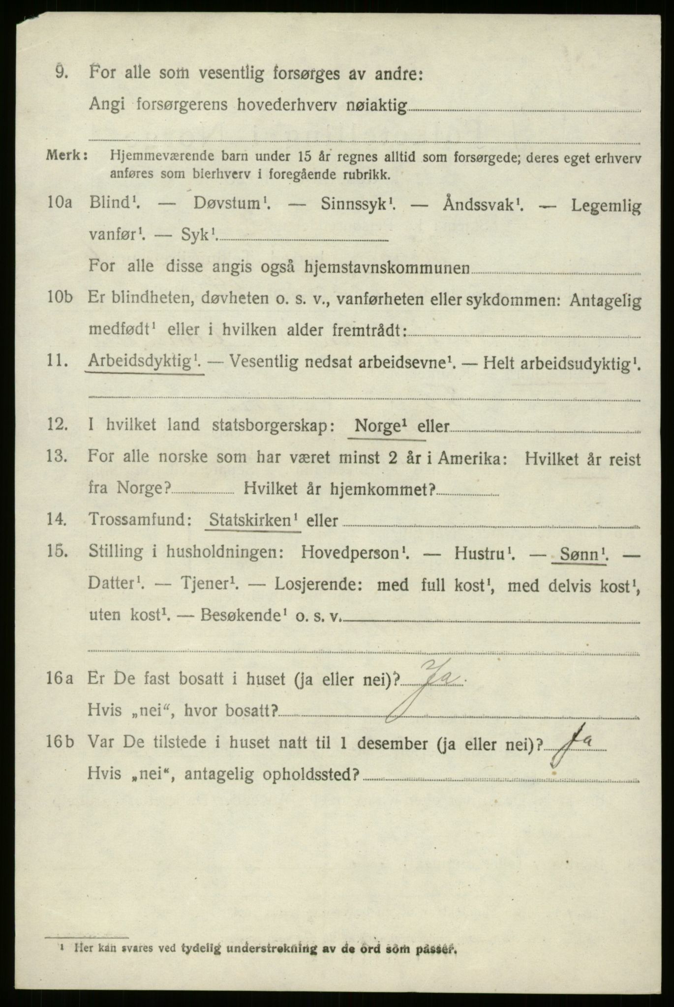 SAB, 1920 census for Gloppen, 1920, p. 4069