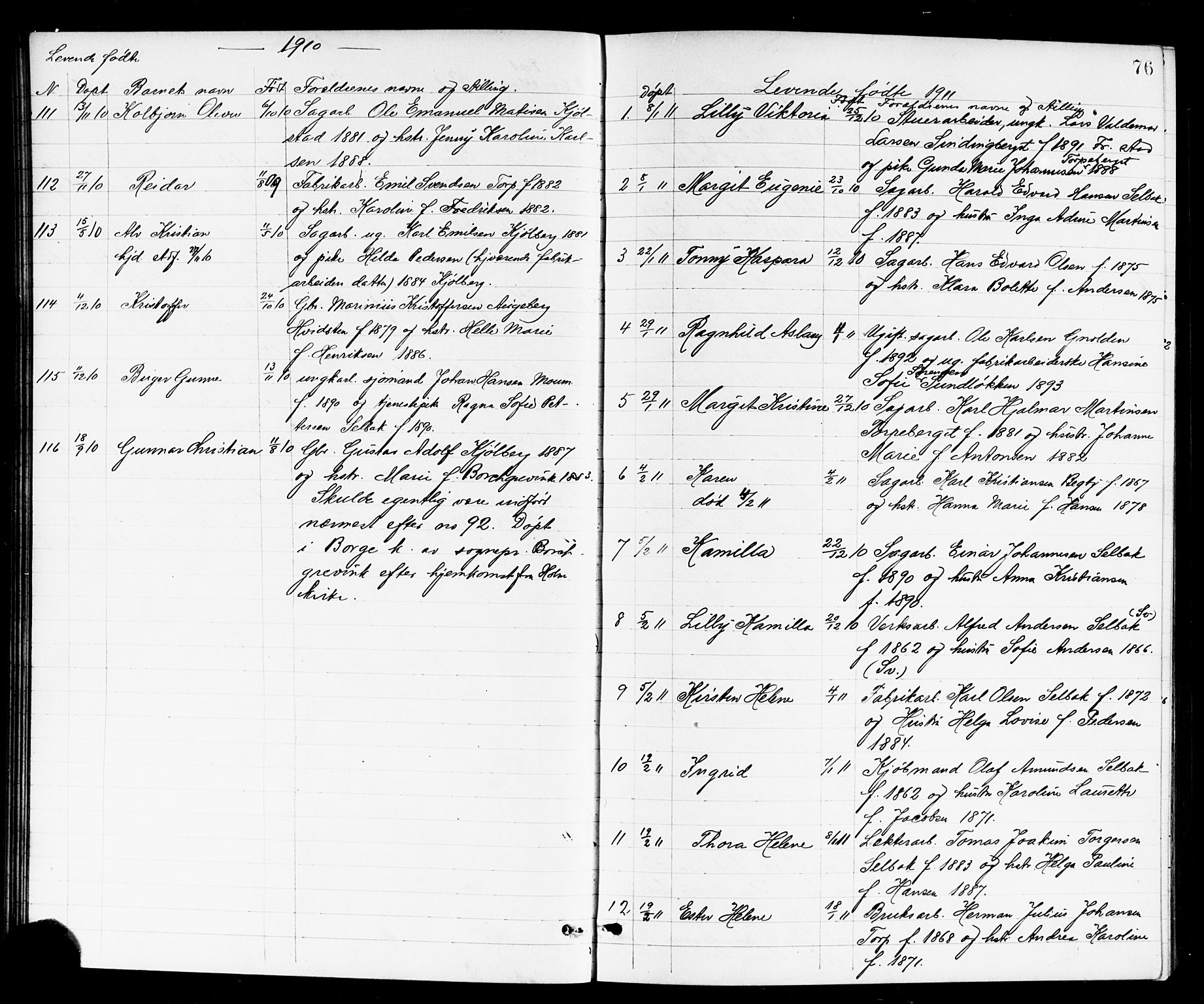 Borge prestekontor Kirkebøker, SAO/A-10903/G/Ga/L0002: Parish register (copy) no. I 2, 1875-1923, p. 76