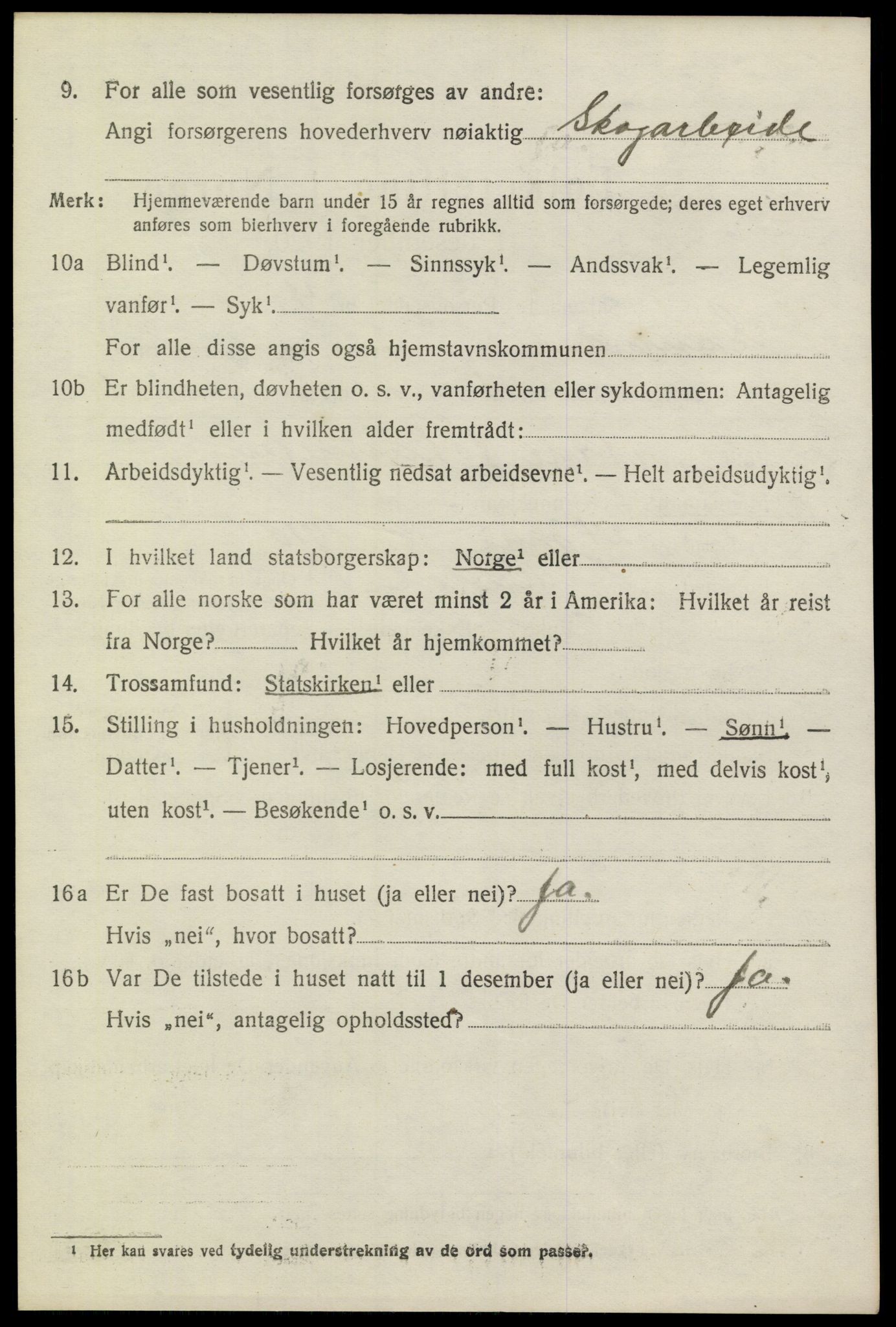 SAKO, 1920 census for Sannidal, 1920, p. 1034