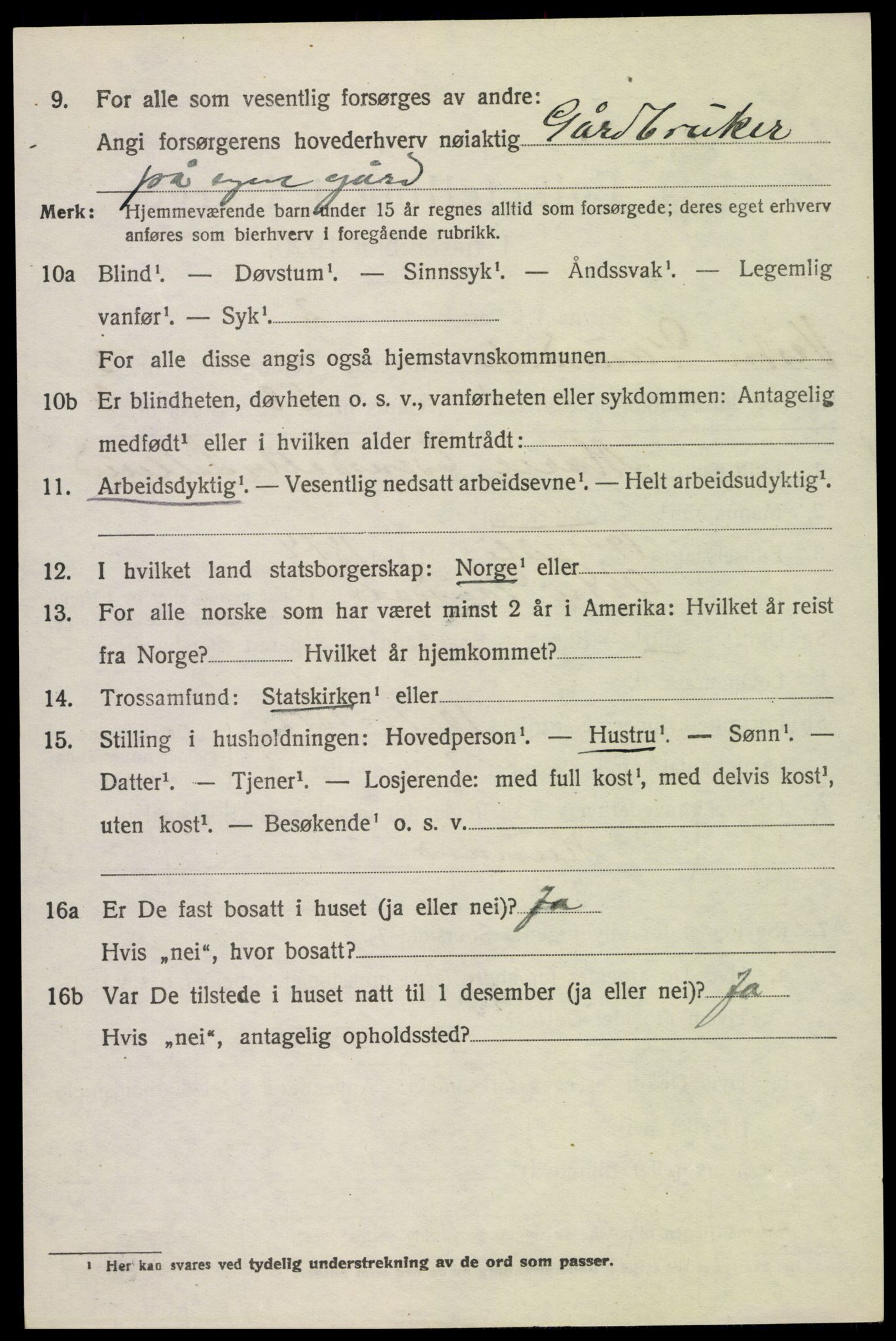 SAH, 1920 census for Vestre Gausdal, 1920, p. 2340