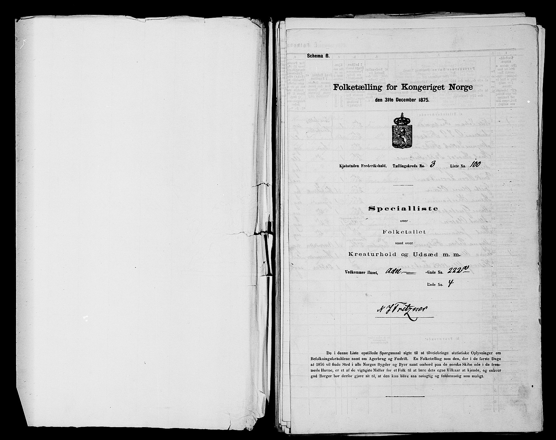 RA, 1875 census for 0101P Fredrikshald, 1875, p. 238