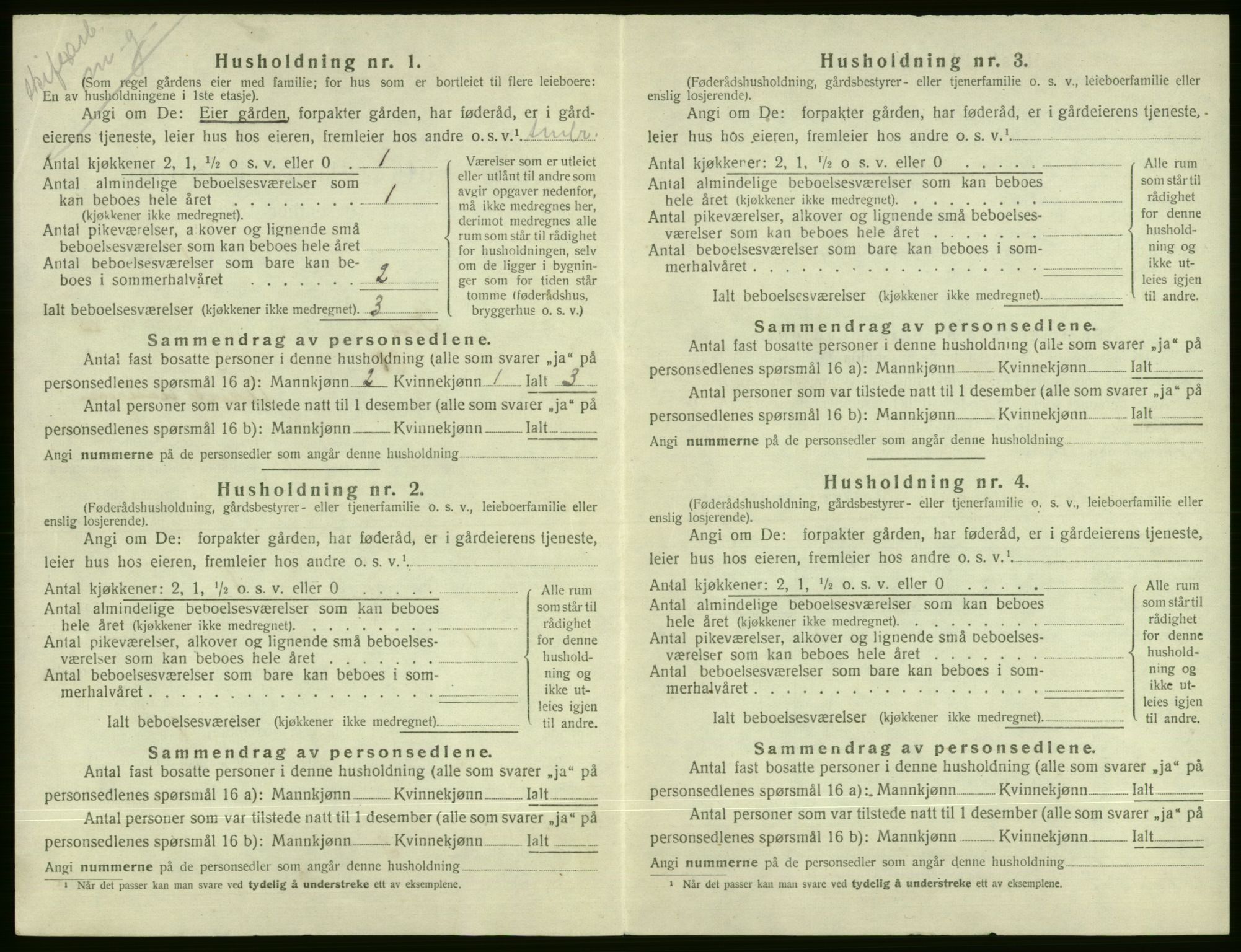 SAB, 1920 census for Voss, 1920, p. 1238