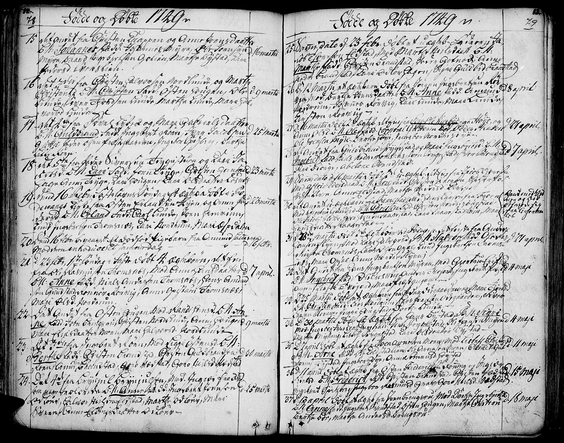 Ringebu prestekontor, AV/SAH-PREST-082/H/Ha/Haa/L0002: Parish register (official) no. 2, 1734-1780, p. 78-79