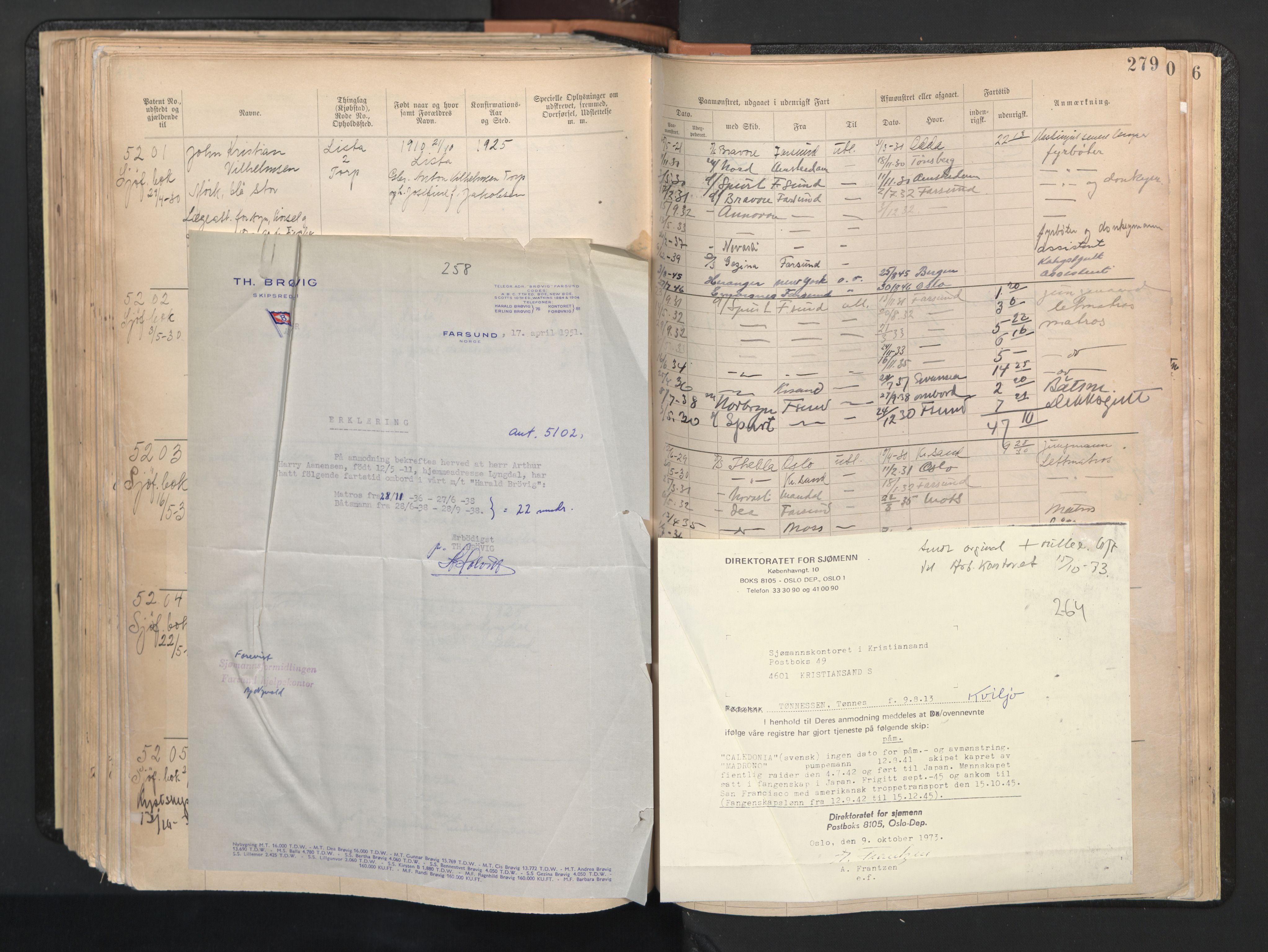 Farsund mønstringskrets, AV/SAK-2031-0017/F/Fa/L0003: Annotasjonsrulle nr 3816-5304 med register, M-3, 1894-1948, p. 317