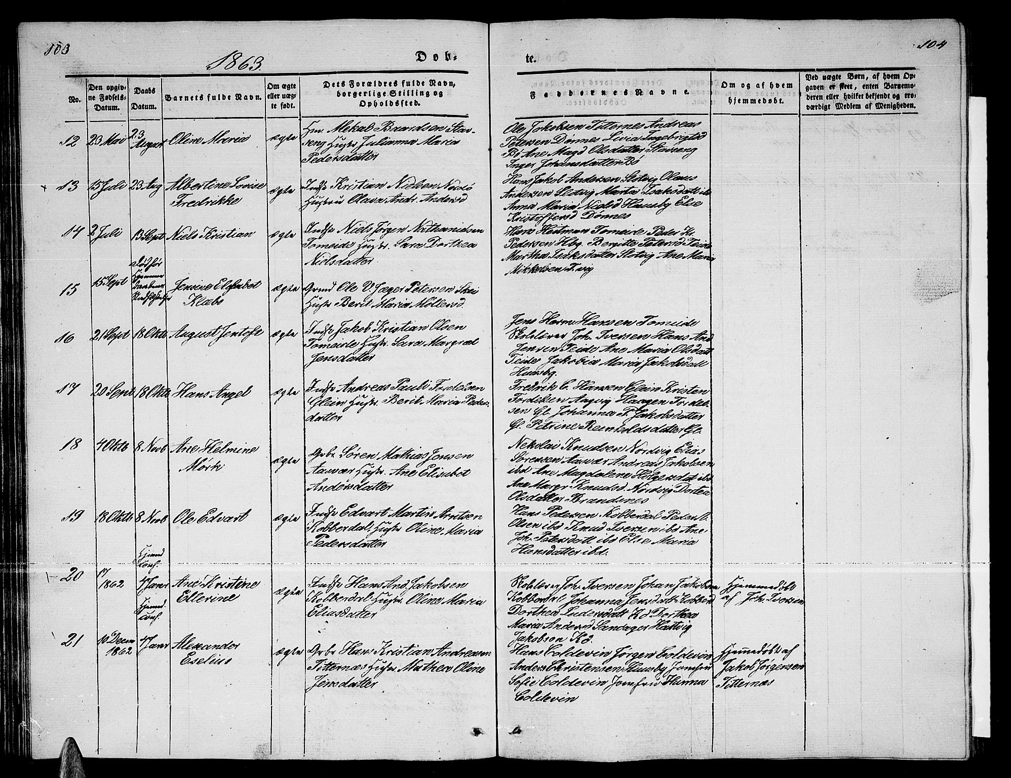 Ministerialprotokoller, klokkerbøker og fødselsregistre - Nordland, AV/SAT-A-1459/835/L0530: Parish register (copy) no. 835C02, 1842-1865, p. 103-104