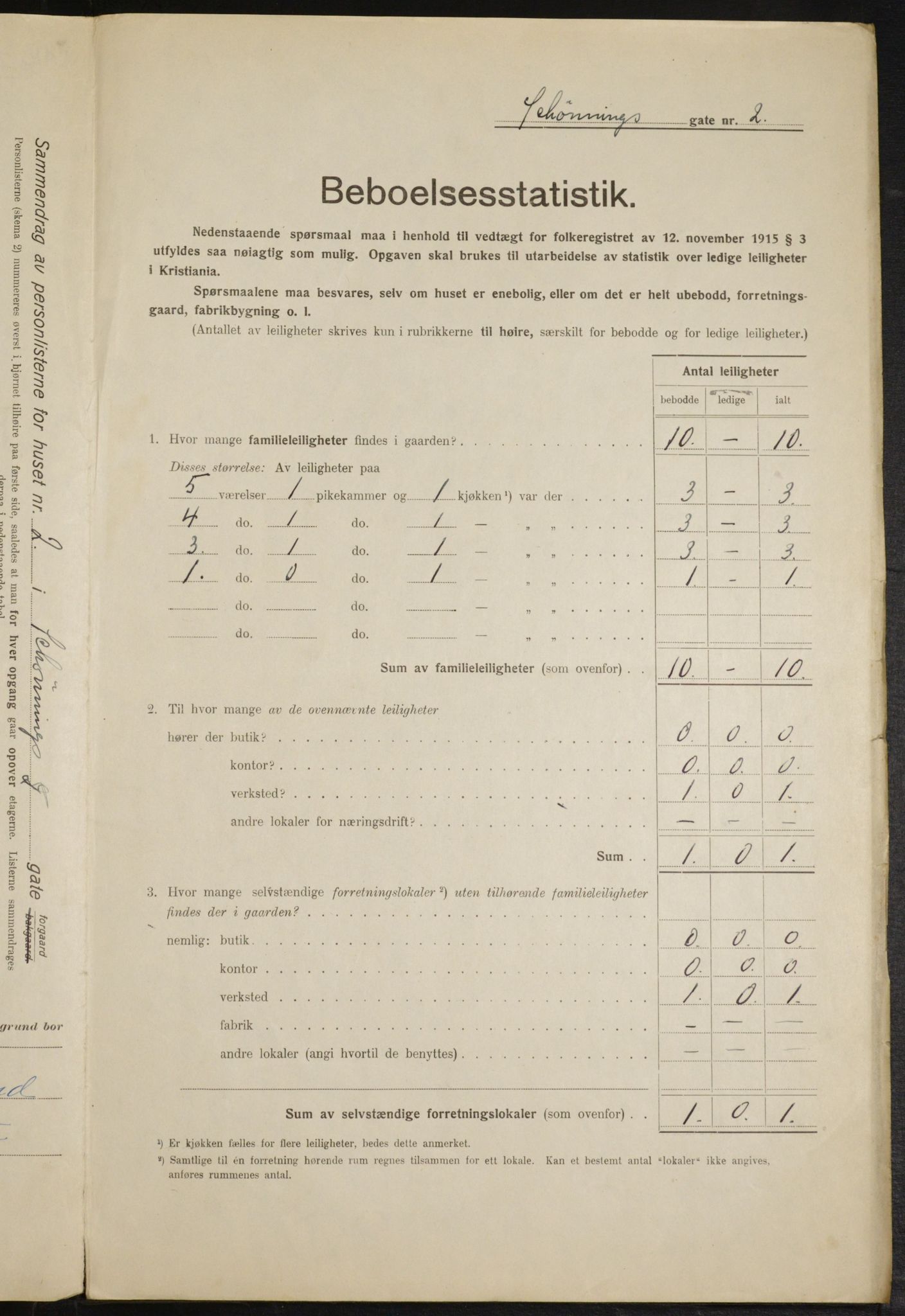 OBA, Municipal Census 1916 for Kristiania, 1916, p. 95627