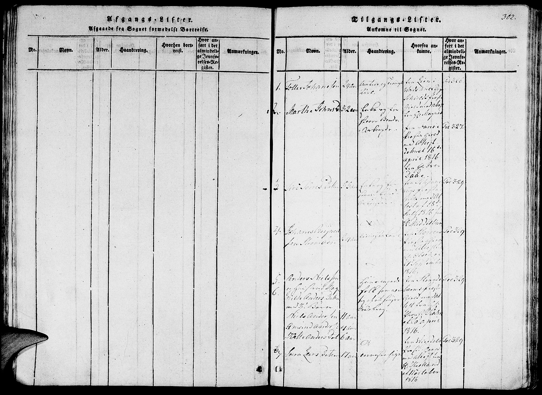 Fjelberg sokneprestembete, SAB/A-75201/H/Haa: Parish register (official) no. A 4, 1816-1822, p. 302