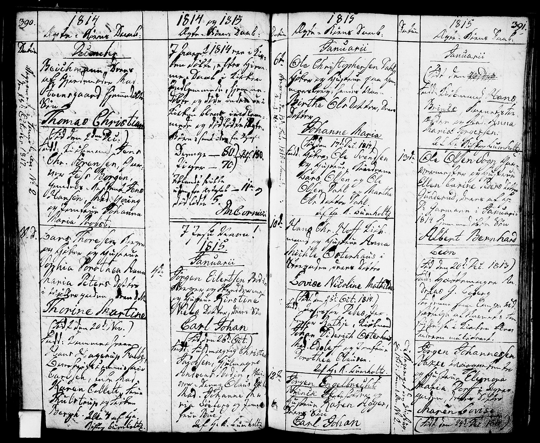 Oslo domkirke Kirkebøker, SAO/A-10752/F/Fa/L0006: Parish register (official) no. 6, 1807-1817, p. 390-391
