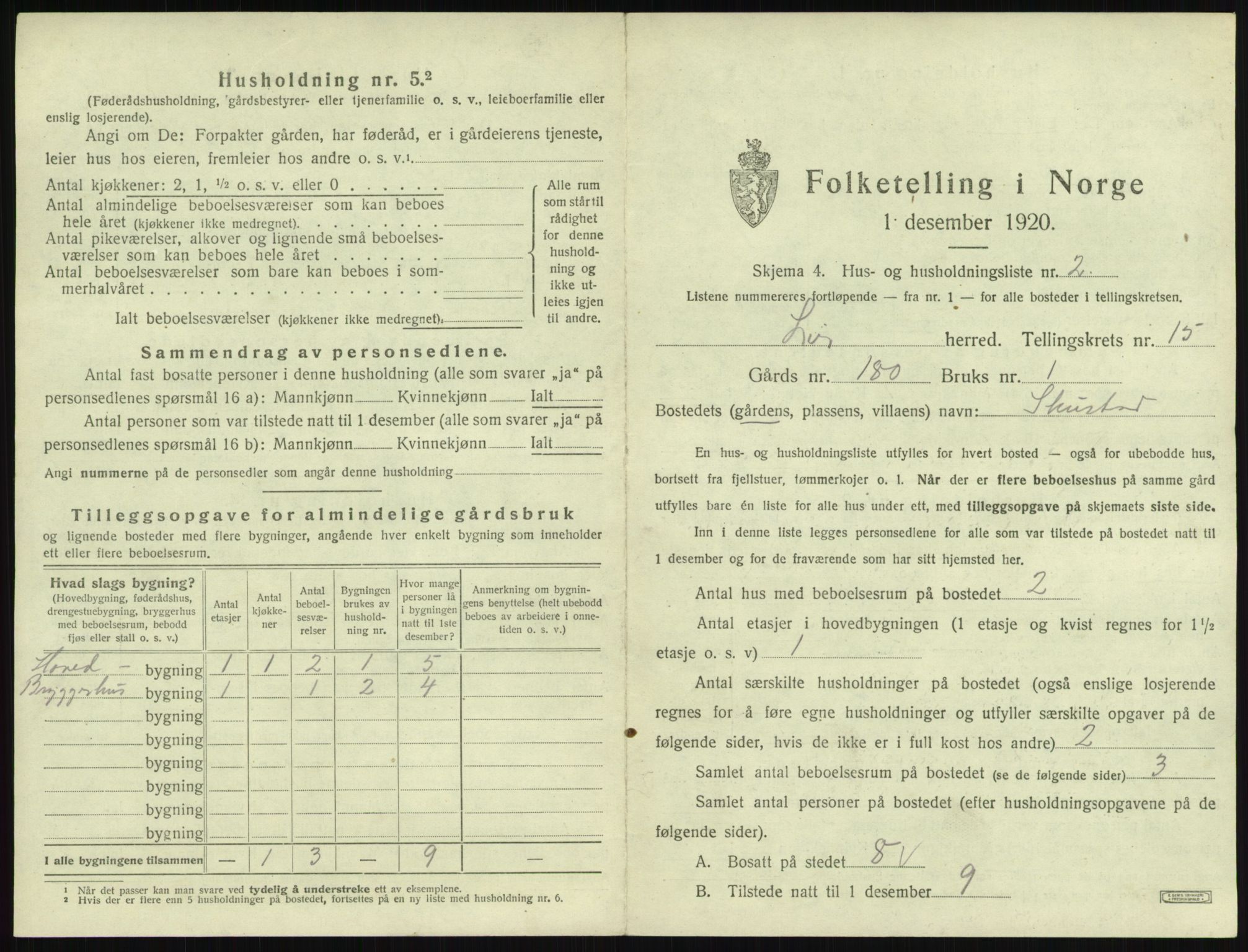 SAKO, 1920 census for Lier, 1920, p. 2611