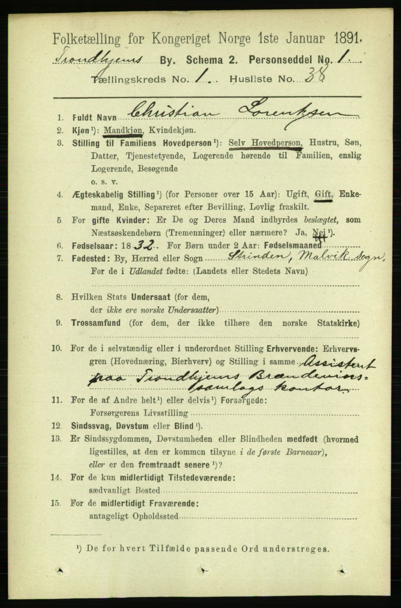 RA, 1891 census for 1601 Trondheim, 1891, p. 3060