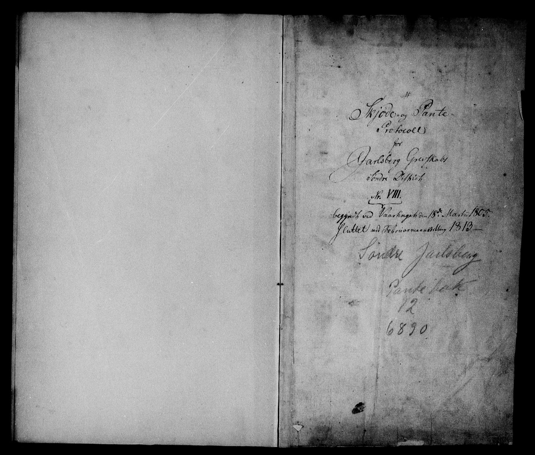 Søndre Jarlsberg sorenskriveri, SAKO/A-129/G/Ga/Gaa/L0008A: Mortgage book no. I 8a, 1805-1809