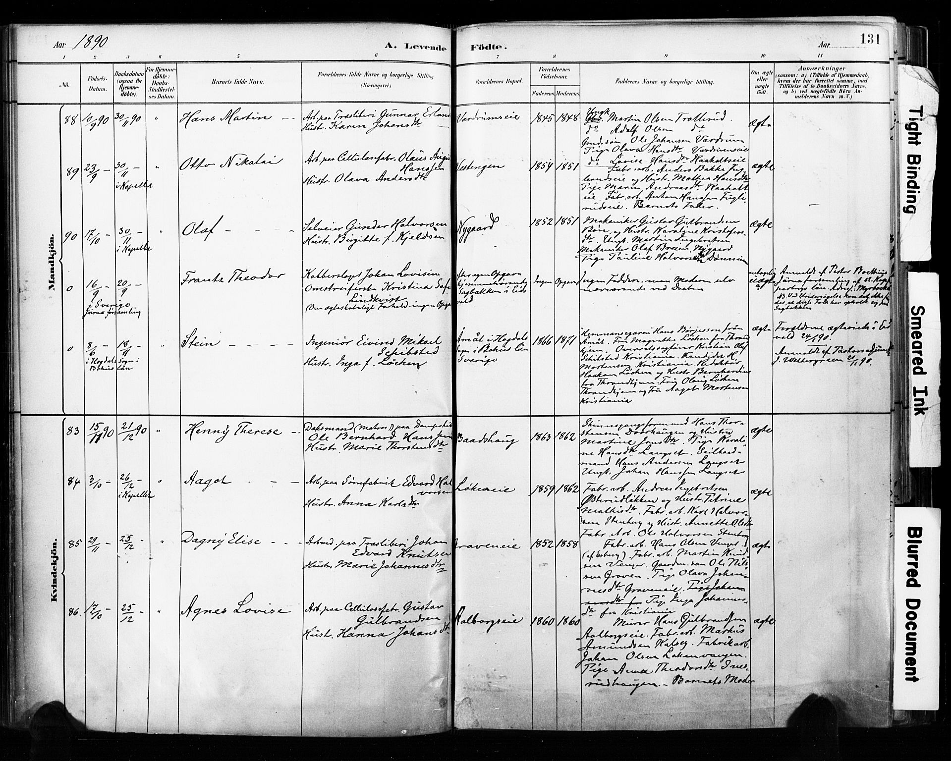 Eidsvoll prestekontor Kirkebøker, SAO/A-10888/F/Fa/L0002: Parish register (official) no. I 2, 1882-1895, p. 131