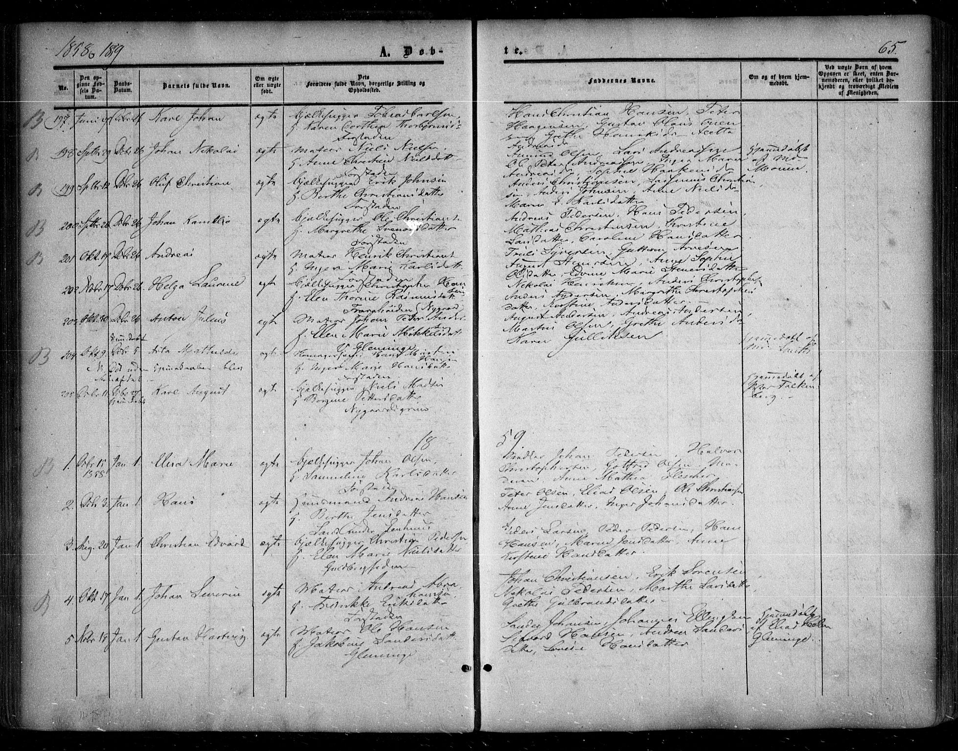 Glemmen prestekontor Kirkebøker, SAO/A-10908/F/Fa/L0007: Parish register (official) no. 7, 1853-1862, p. 65