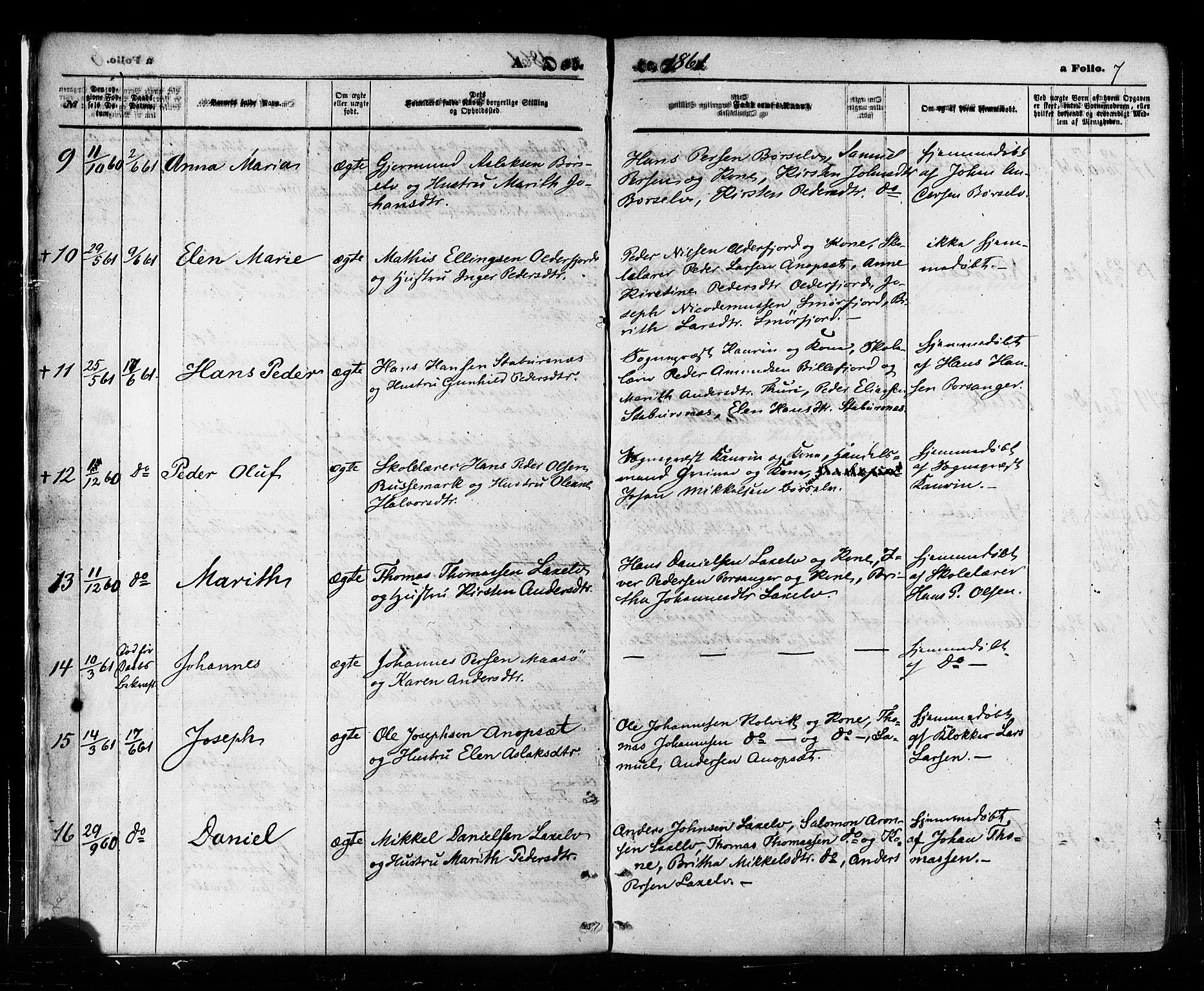 Kistrand/Porsanger sokneprestembete, AV/SATØ-S-1351/H/Ha/L0005.kirke: Parish register (official) no. 5, 1860-1874, p. 7