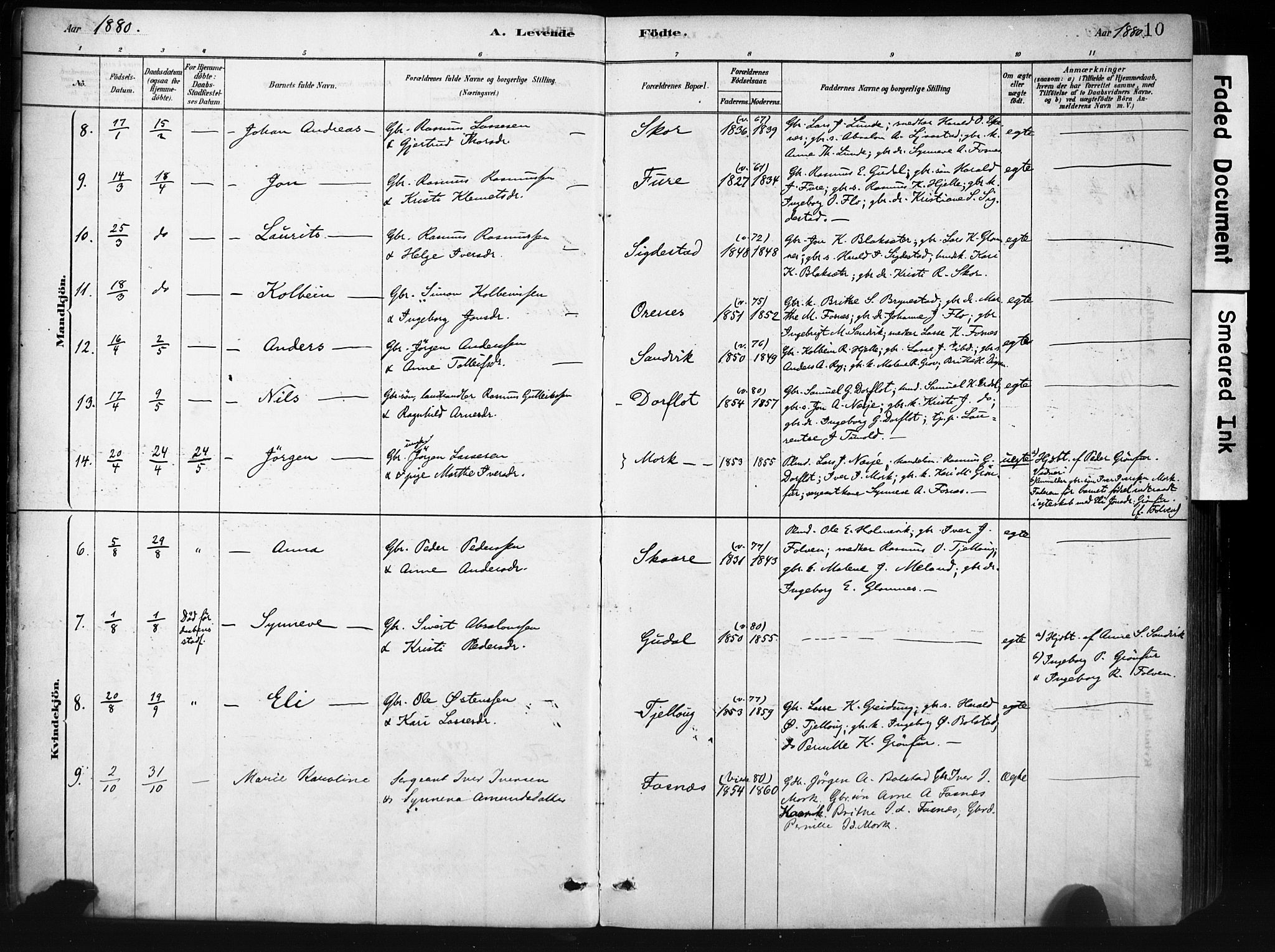 Stryn Sokneprestembete, AV/SAB-A-82501: Parish register (official) no. D 1, 1878-1907, p. 10