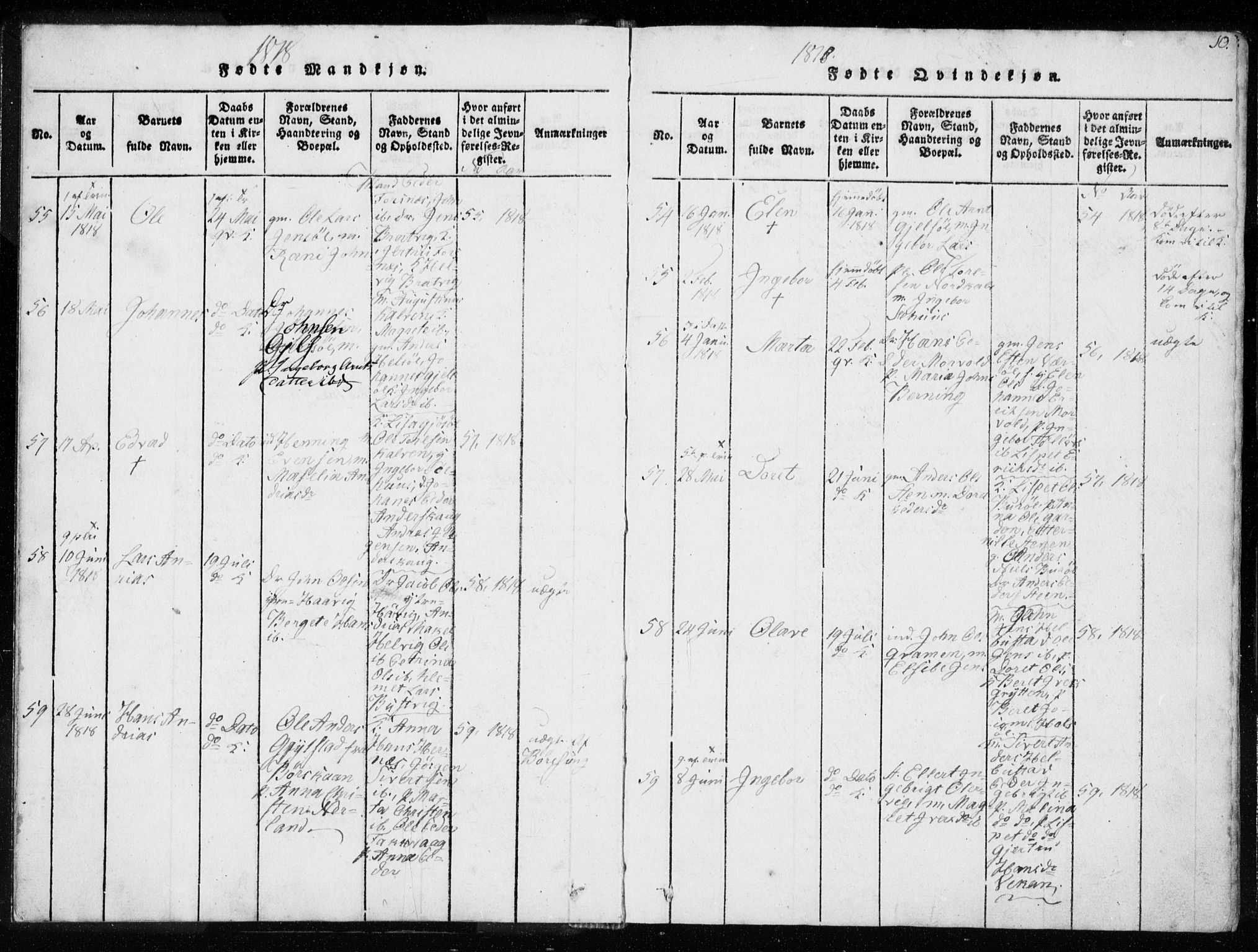 Ministerialprotokoller, klokkerbøker og fødselsregistre - Sør-Trøndelag, SAT/A-1456/634/L0527: Parish register (official) no. 634A03, 1818-1826, p. 10