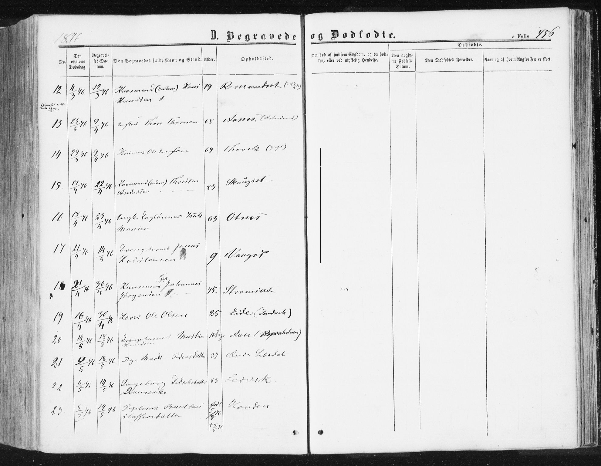 Ministerialprotokoller, klokkerbøker og fødselsregistre - Møre og Romsdal, AV/SAT-A-1454/578/L0905: Parish register (official) no. 578A04, 1859-1877, p. 456