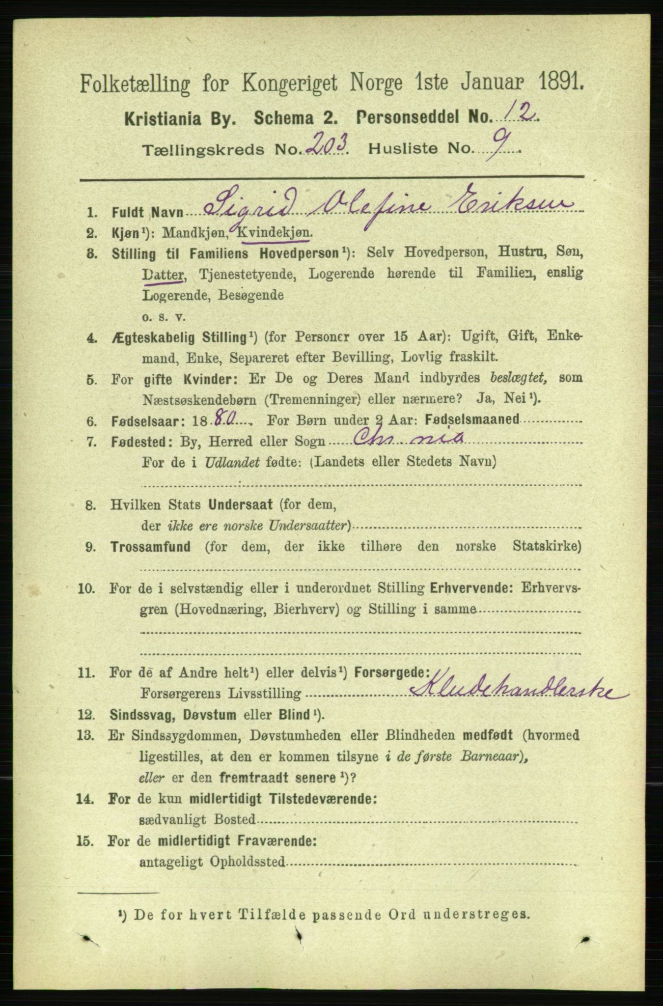 RA, 1891 census for 0301 Kristiania, 1891, p. 122206