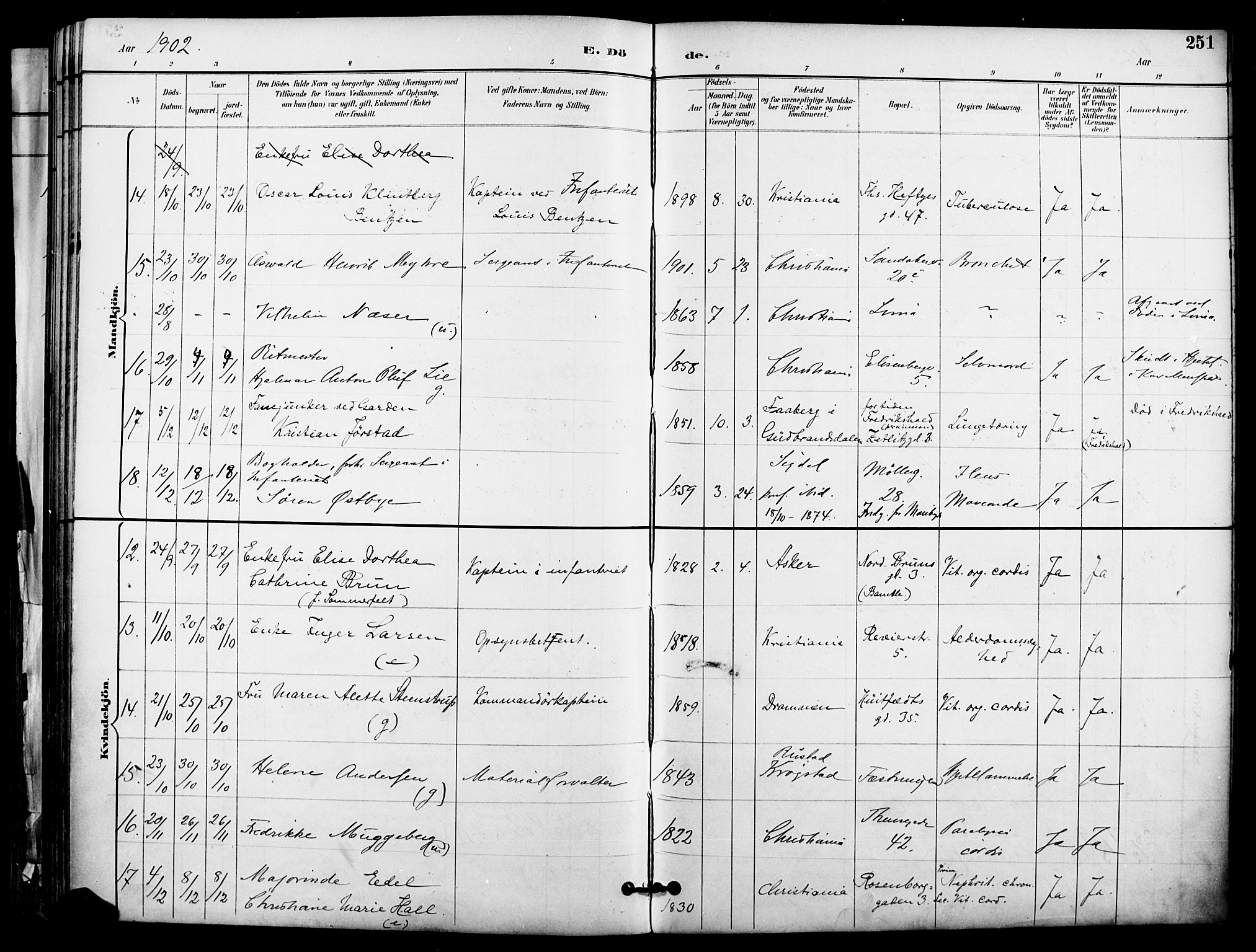 Garnisonsmenigheten Kirkebøker, AV/SAO-A-10846/F/Fa/L0013: Parish register (official) no. 13, 1894-1904, p. 251