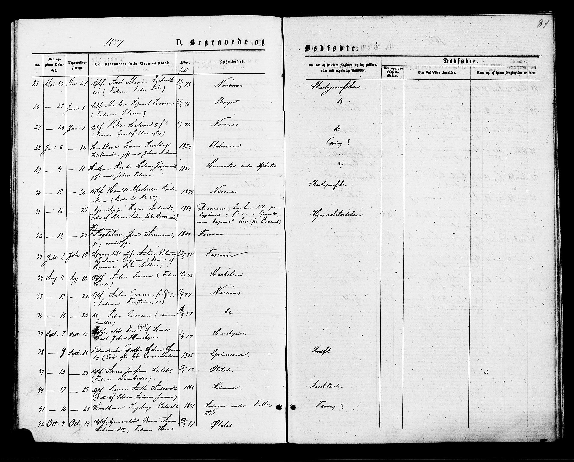 Røyken kirkebøker, AV/SAKO-A-241/F/Fa/L0007: Parish register (official) no. 7, 1876-1879, p. 84