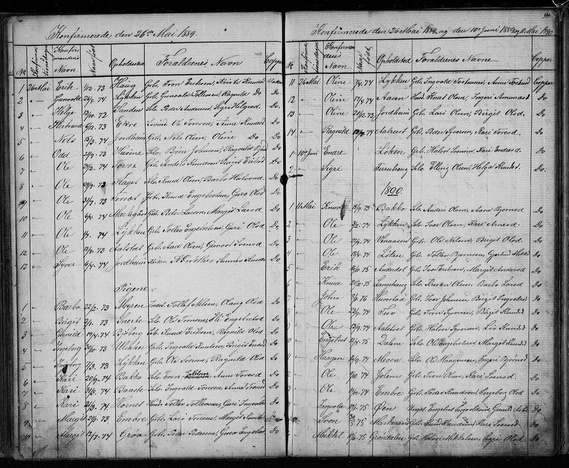 Gol kirkebøker, AV/SAKO-A-226/G/Gb/L0005: Parish register (copy) no. II 5, 1875-1891, p. 91