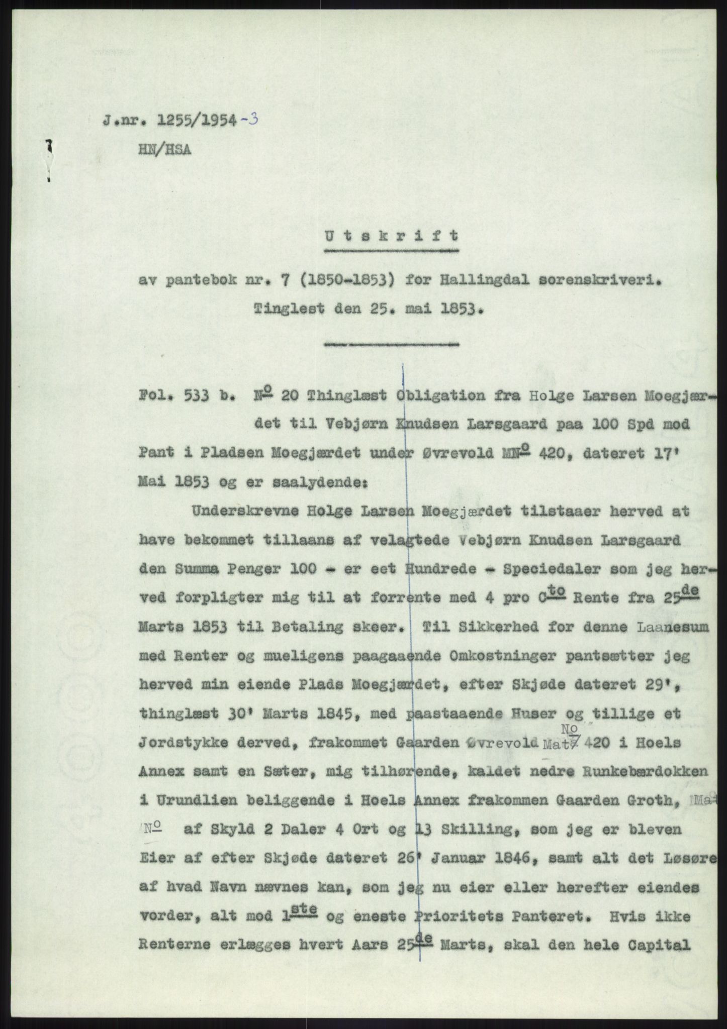 Statsarkivet i Kongsberg, SAKO/A-0001, 1954-1955, p. 288