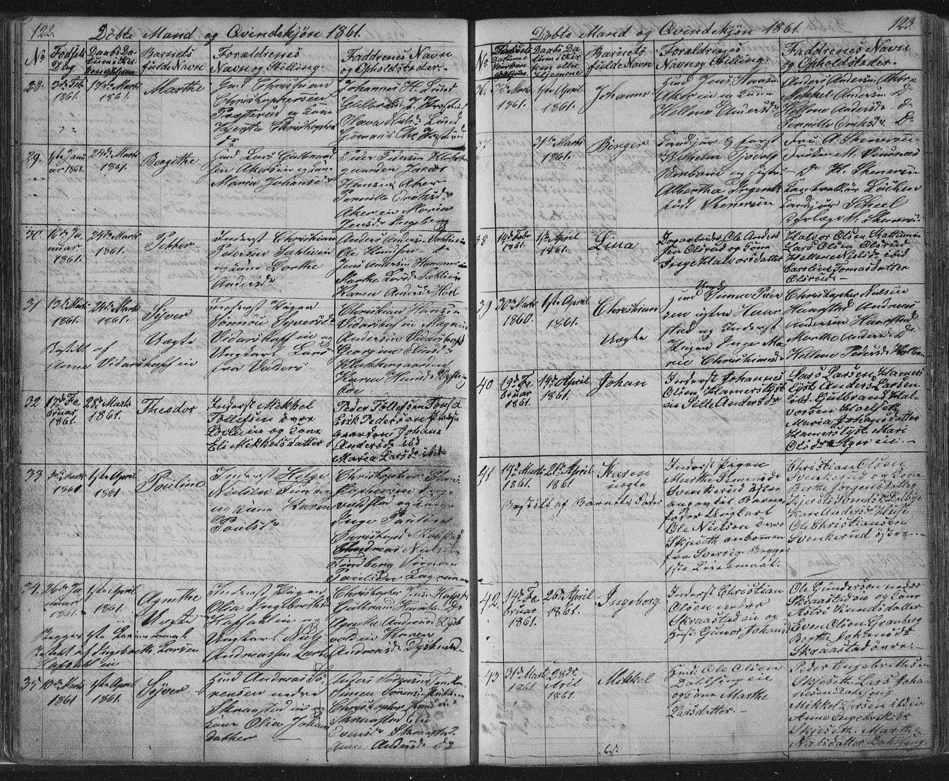 Vang prestekontor, Hedmark, AV/SAH-PREST-008/H/Ha/Hab/L0010A: Parish register (copy) no. 10a, 1854-1896, p. 122-123