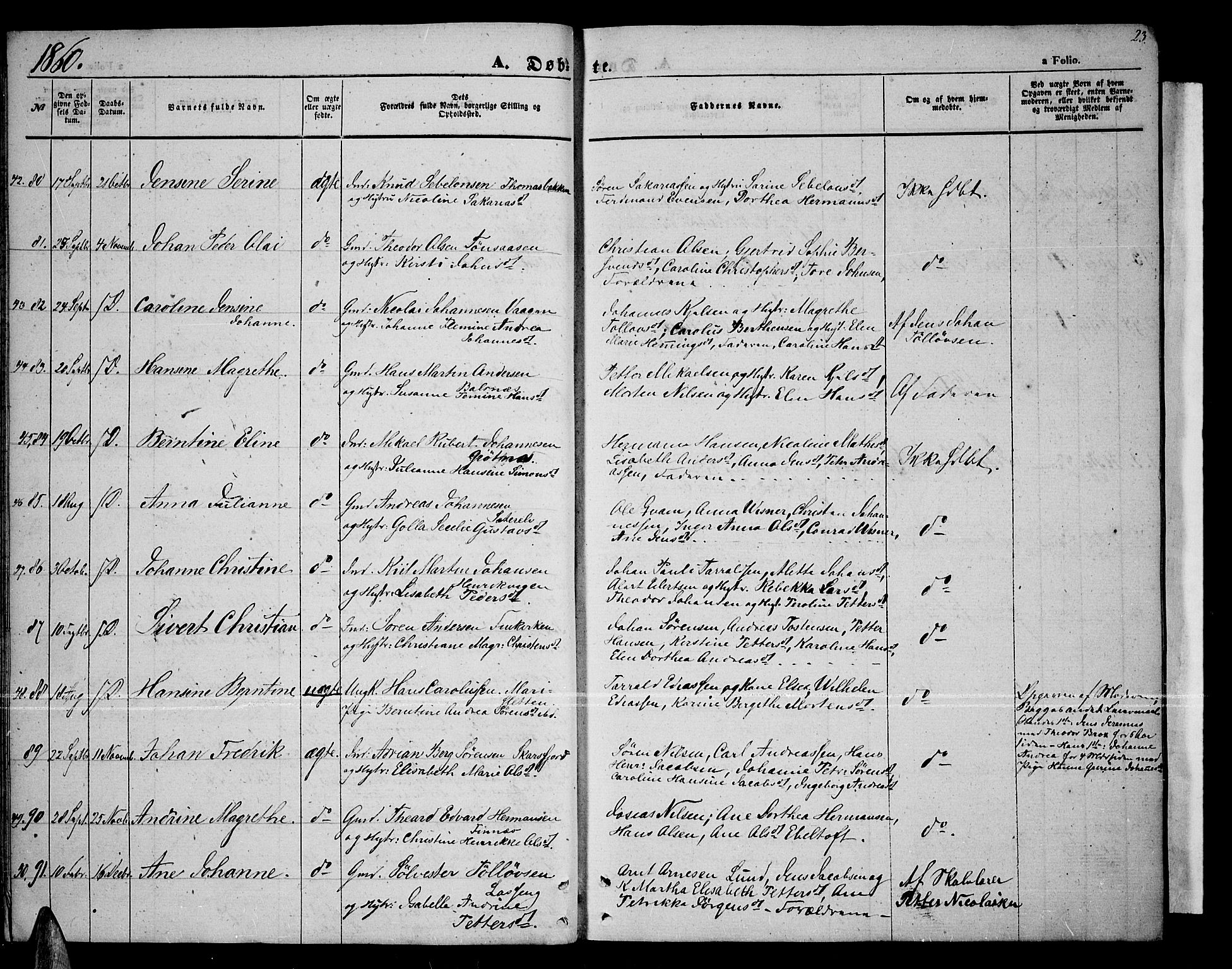 Tromsøysund sokneprestkontor, AV/SATØ-S-1304/G/Gb/L0001klokker: Parish register (copy) no. 1, 1857-1869, p. 23