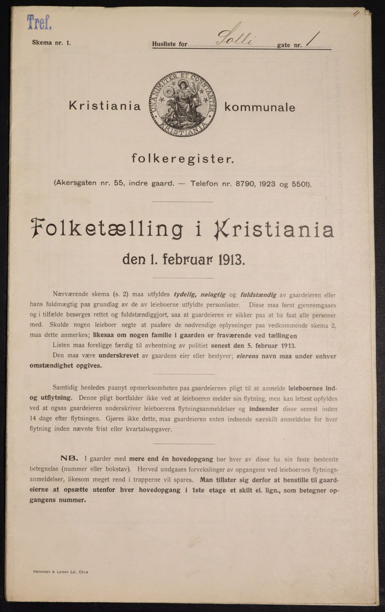 OBA, Municipal Census 1913 for Kristiania, 1913, p. 99648