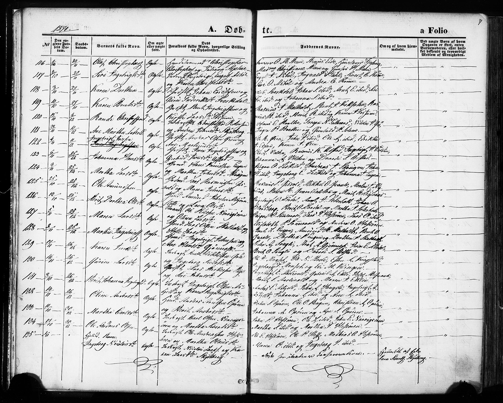 Ministerialprotokoller, klokkerbøker og fødselsregistre - Sør-Trøndelag, AV/SAT-A-1456/668/L0807: Parish register (official) no. 668A07, 1870-1880, p. 7