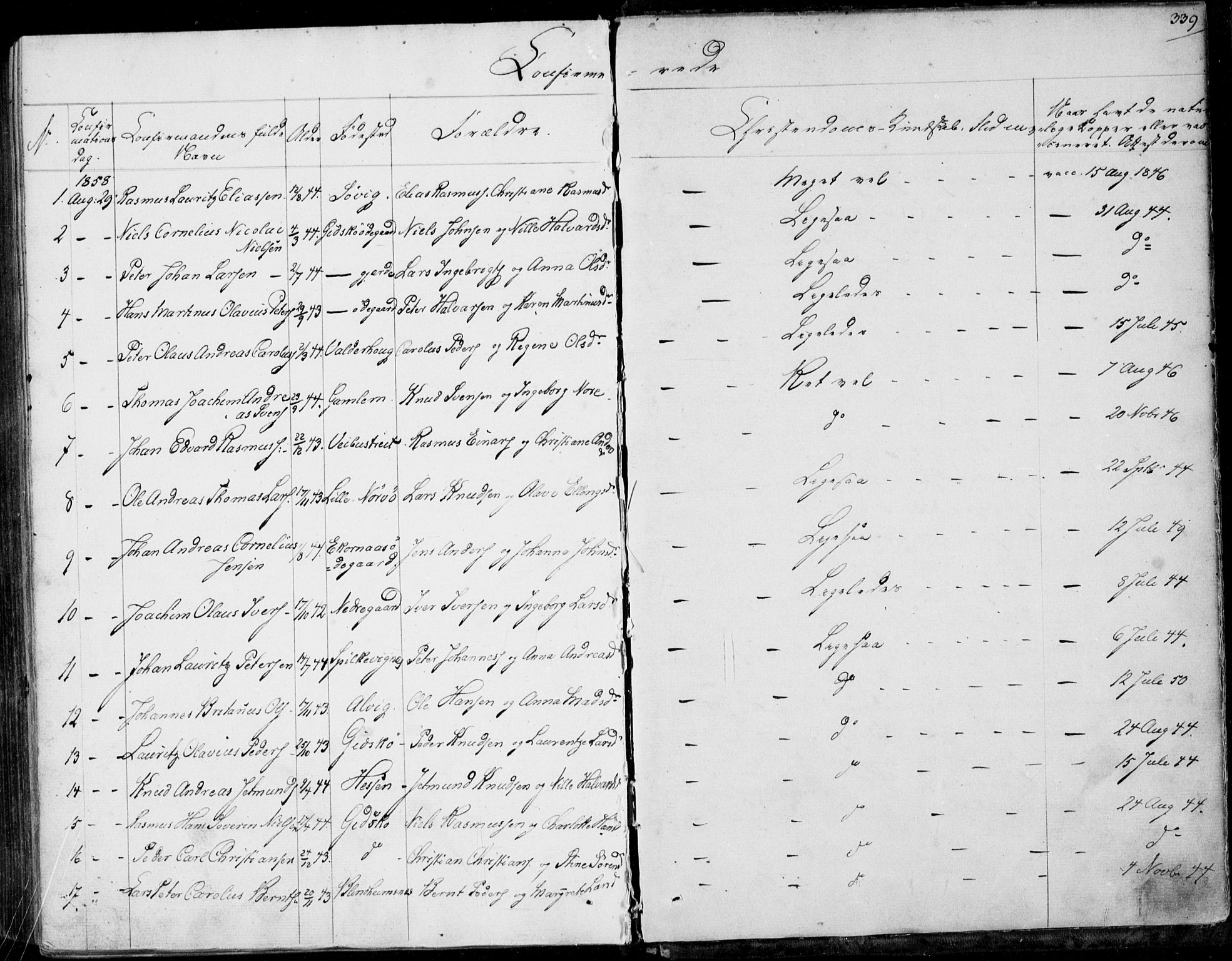 Ministerialprotokoller, klokkerbøker og fødselsregistre - Møre og Romsdal, AV/SAT-A-1454/528/L0397: Parish register (official) no. 528A08, 1848-1858, p. 339